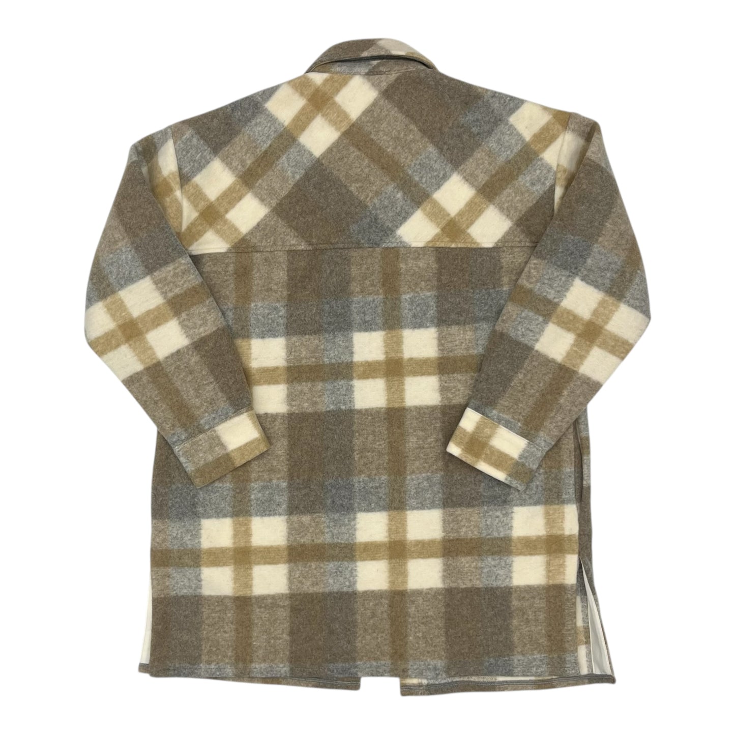 Jacket Shirt By Marled In Grey & Tan, Size:M