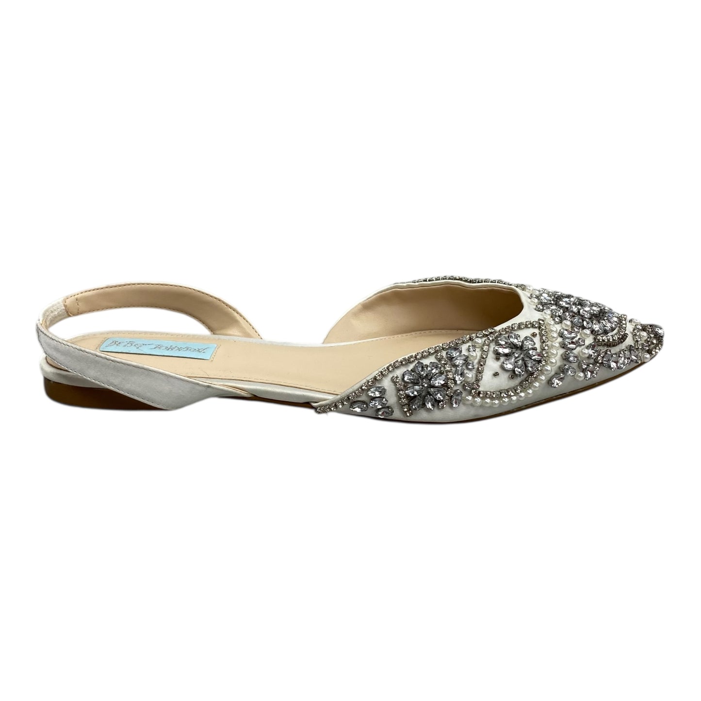 Shoes Flats By Betsey Johnson In White, Size:10