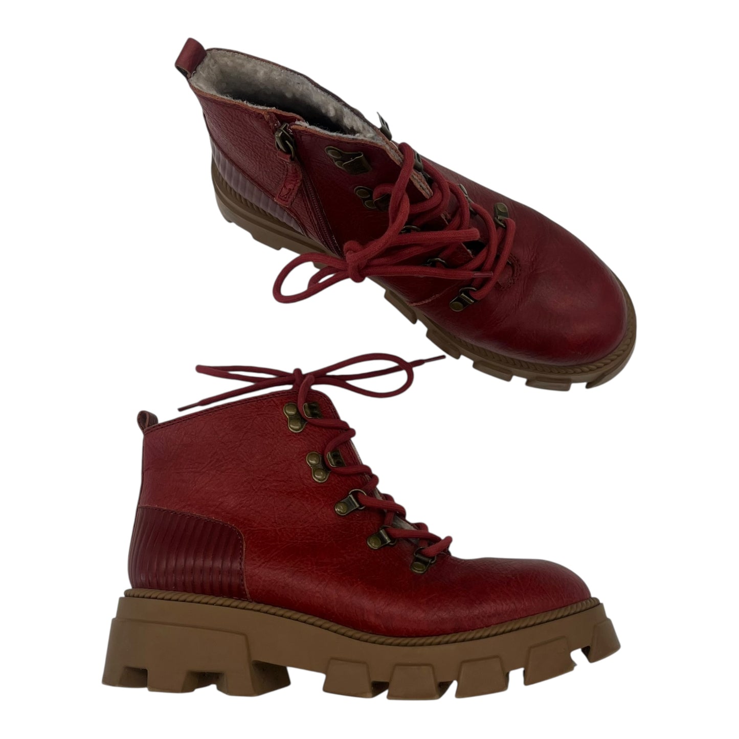 Boots Ankle Flats By Cmb In Red, Size:10