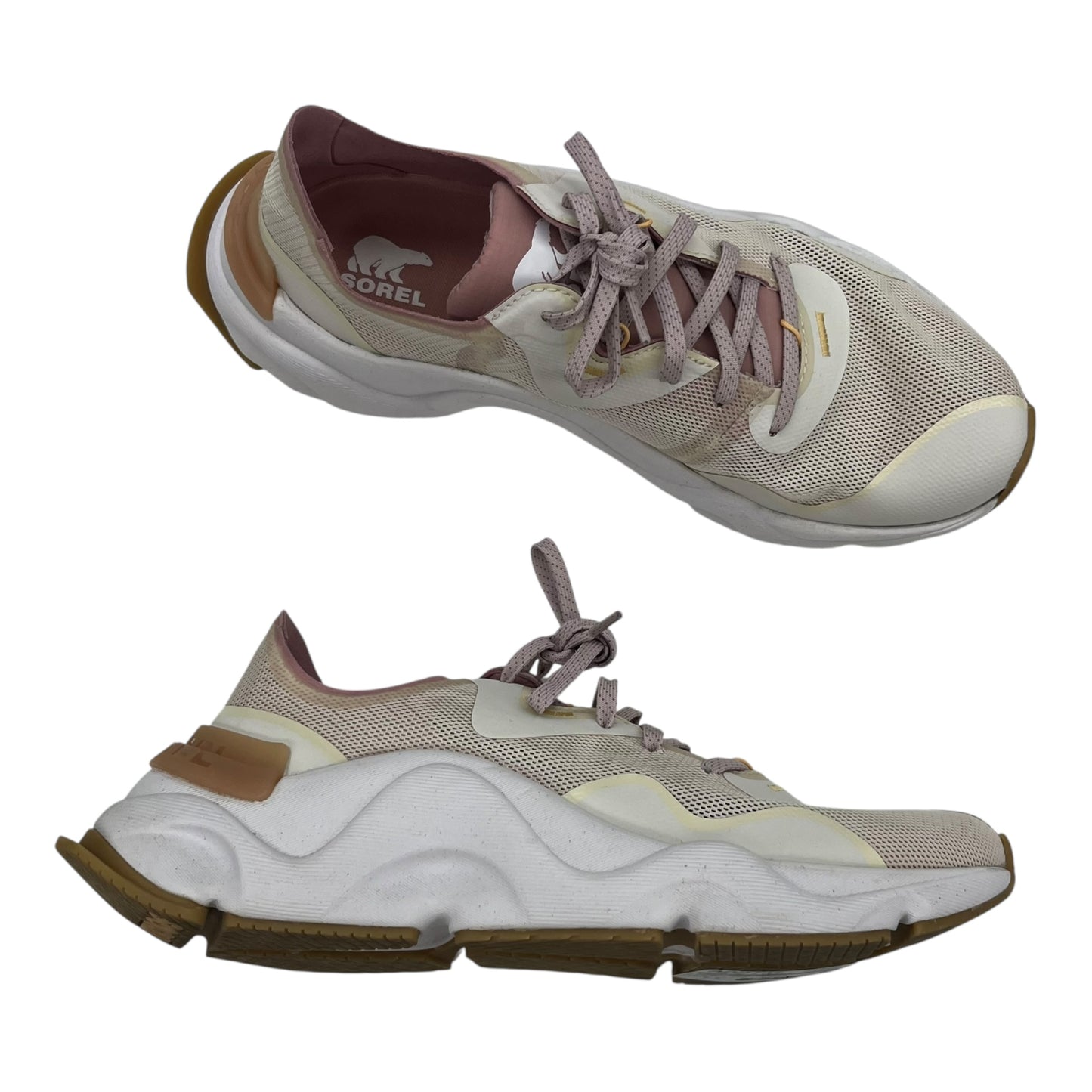 Shoes Sneakers By Sorel In Cream & Pink, Size:8.5