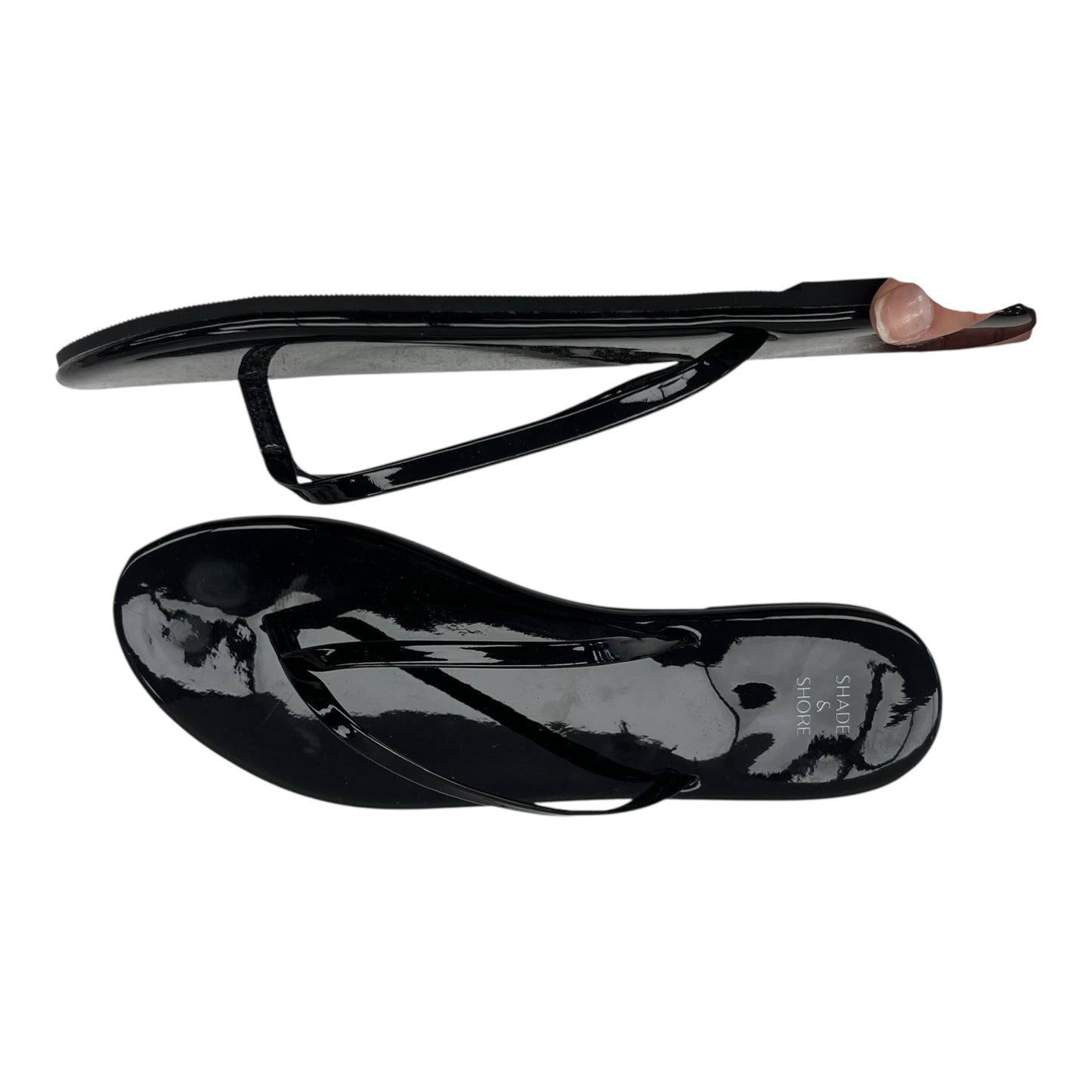 Sandals Flip Flops By Shade & Shore In Black, Size:11