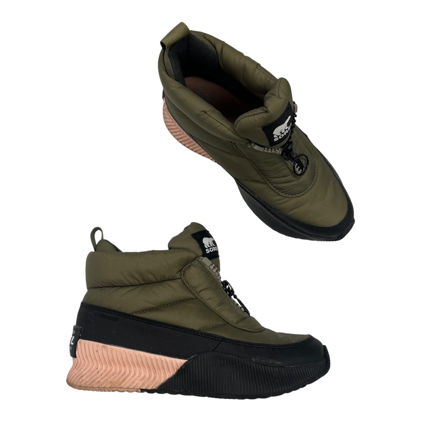 Boots Ankle Flats By Sorel In Green, Size:7