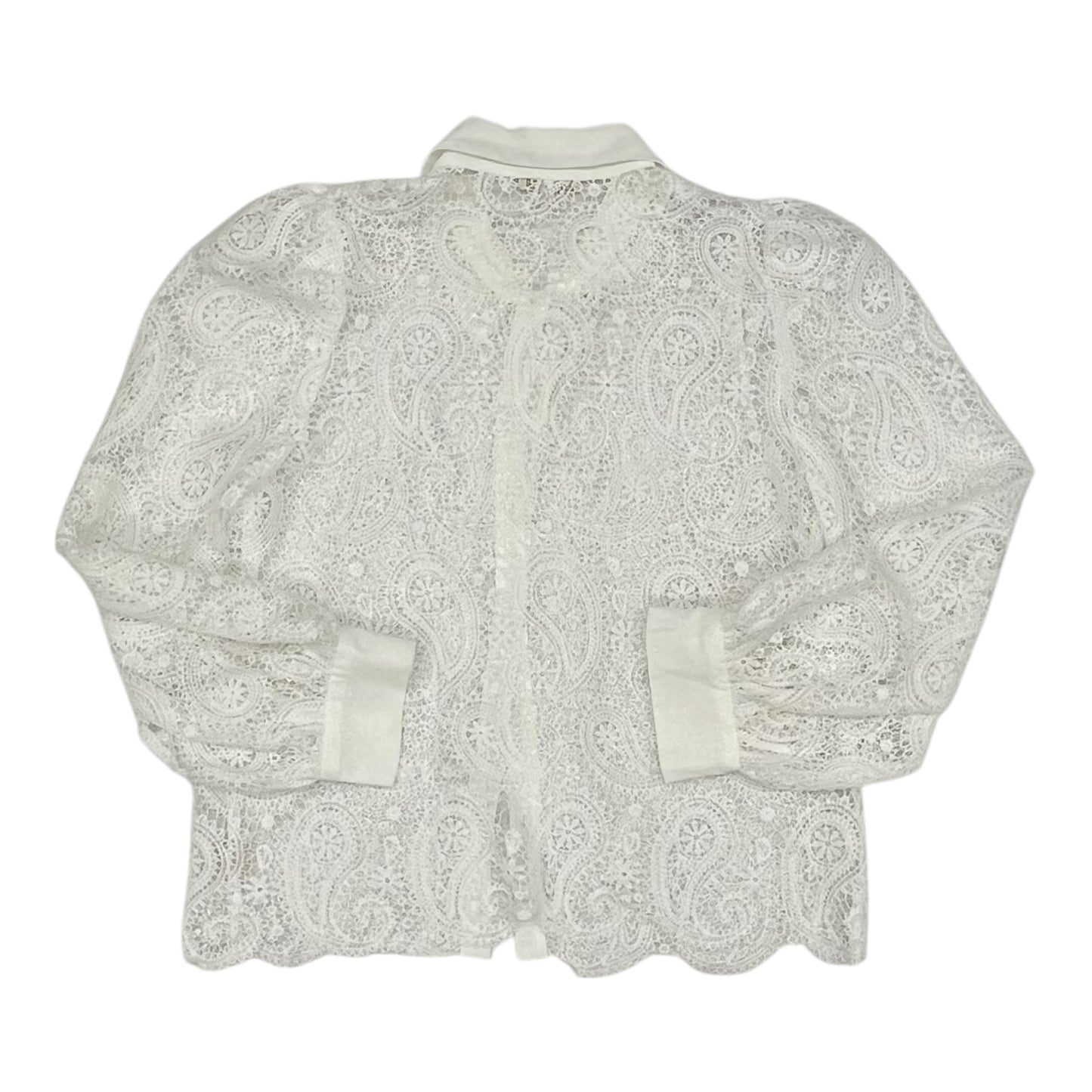Blouse Ls By Flying Tomato In White, Size:Xl