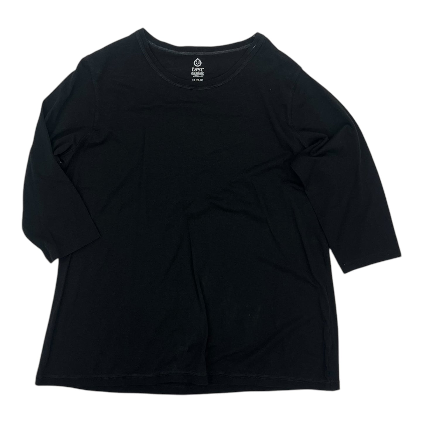 Top 3/4 Sleeve By Clothes Mentor In Black, Size:2X