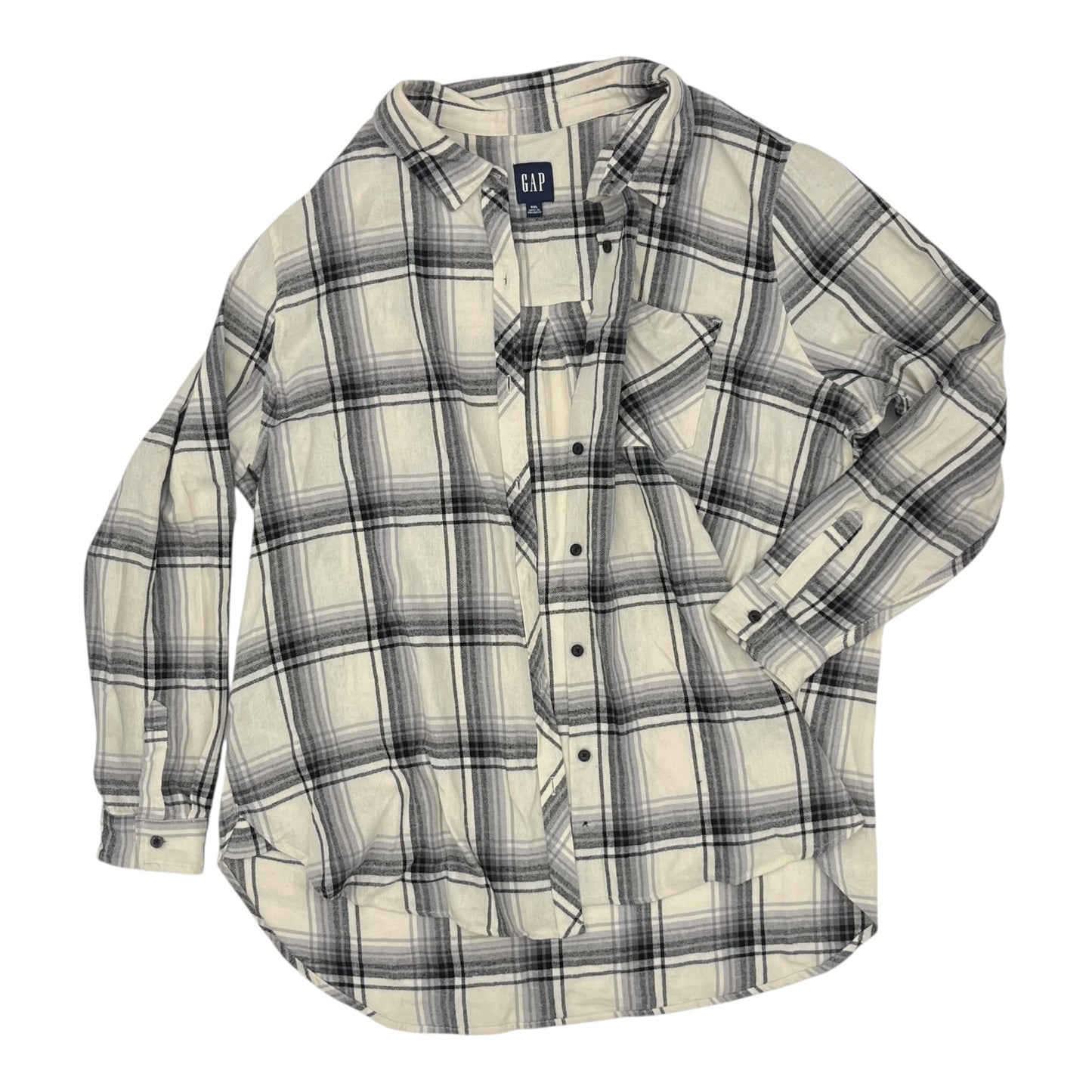 Top Ls By Gap In Black & Cream, Size:Xxl