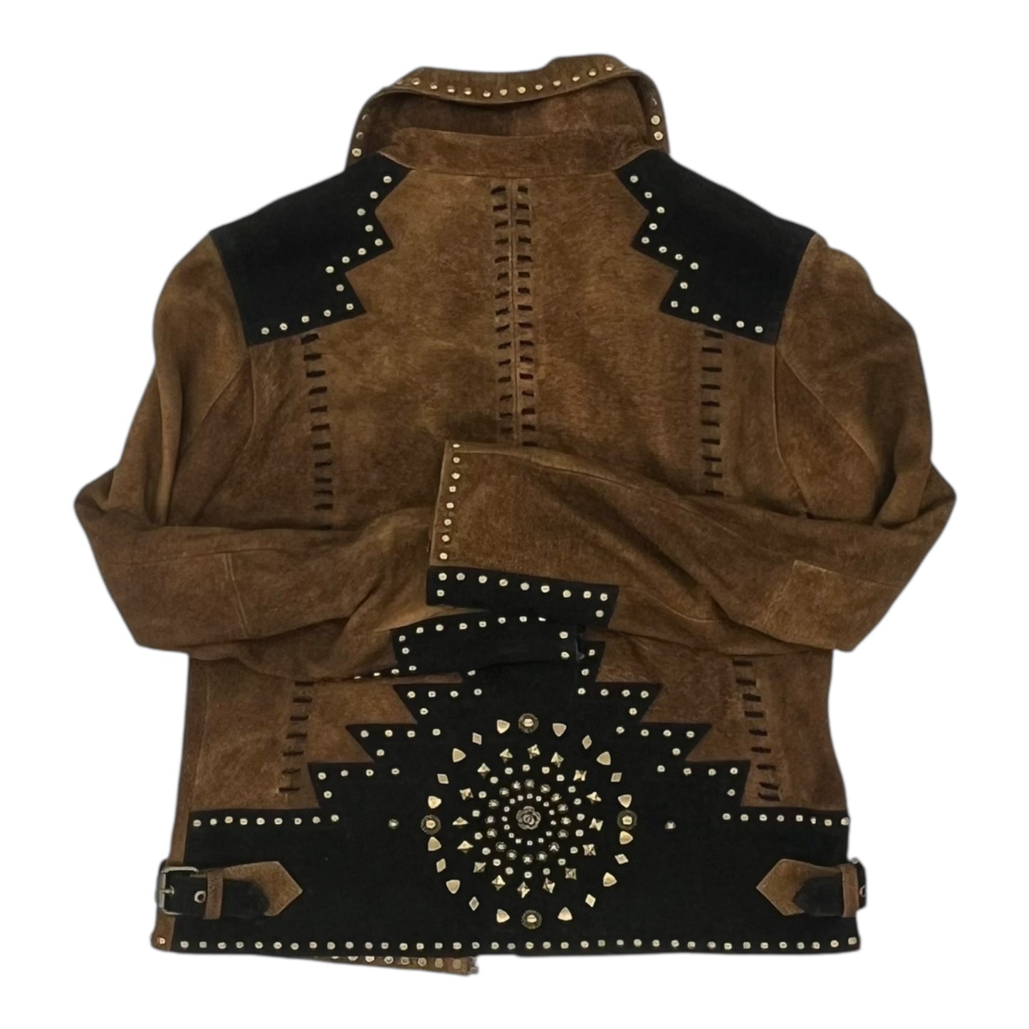 Jacket Leather By Cmc In Black & Tan, Size:S