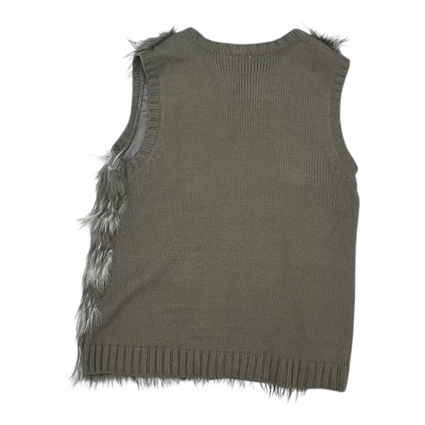 Vest Faux Fur & Sherpa By Clothes Mentor In Grey, Size:L