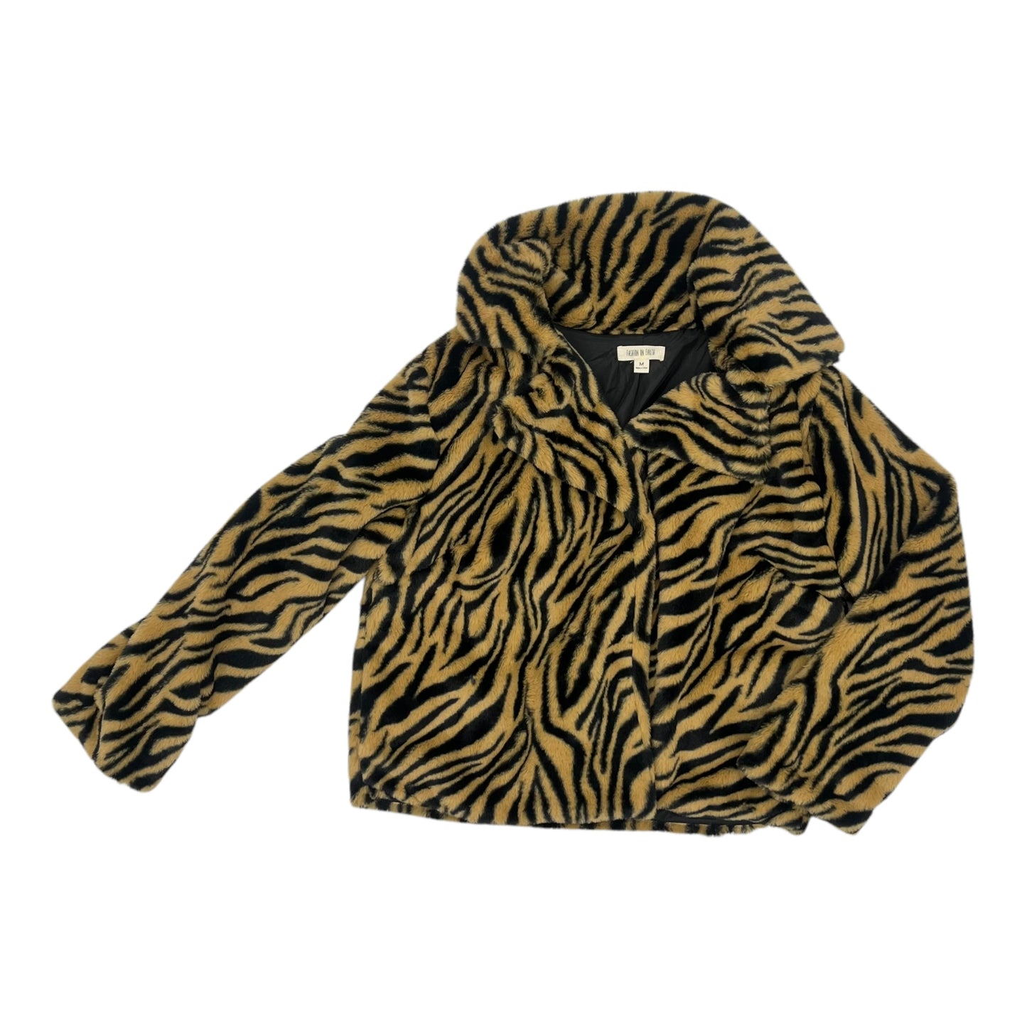Jacket Faux Fur & Sherpa By Fashion On Earth In Animal Print, Size:M