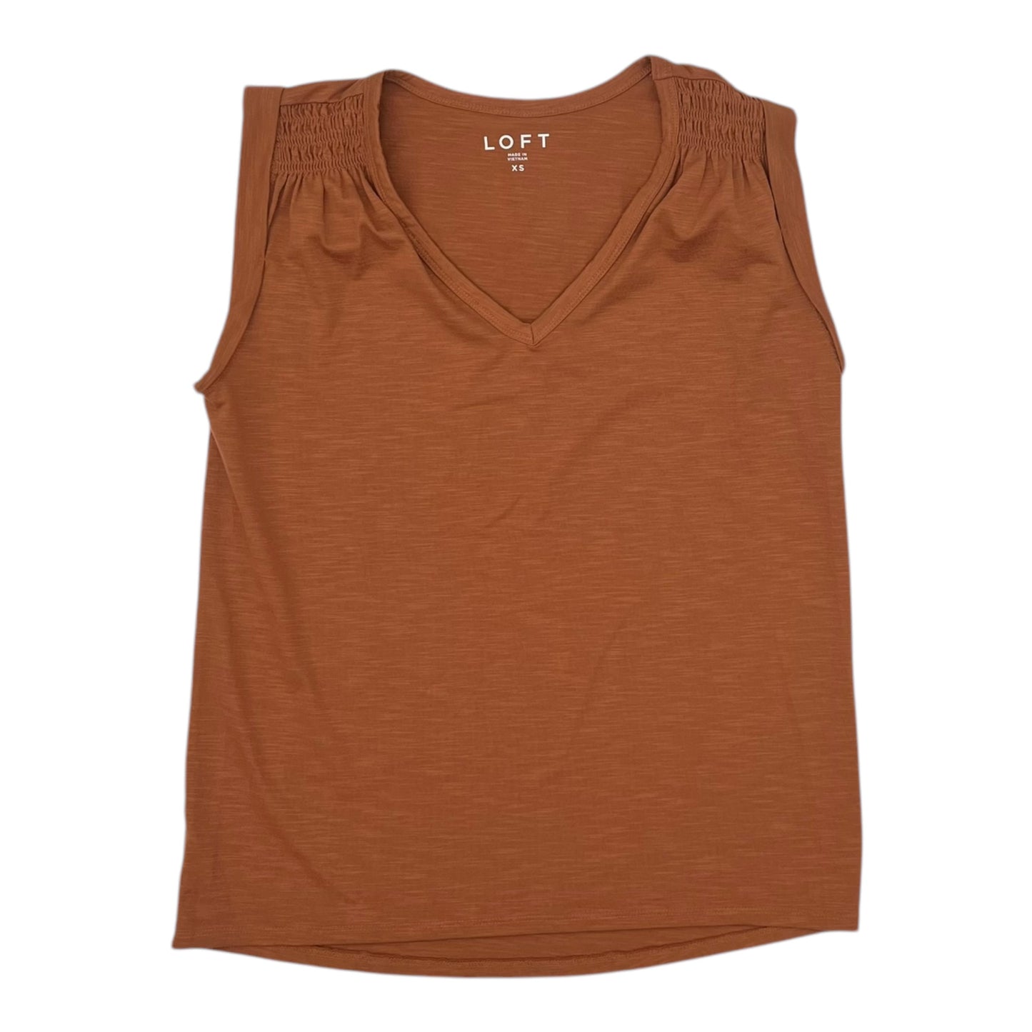 Top Sleeveless By Loft In Brown, Size:Xs