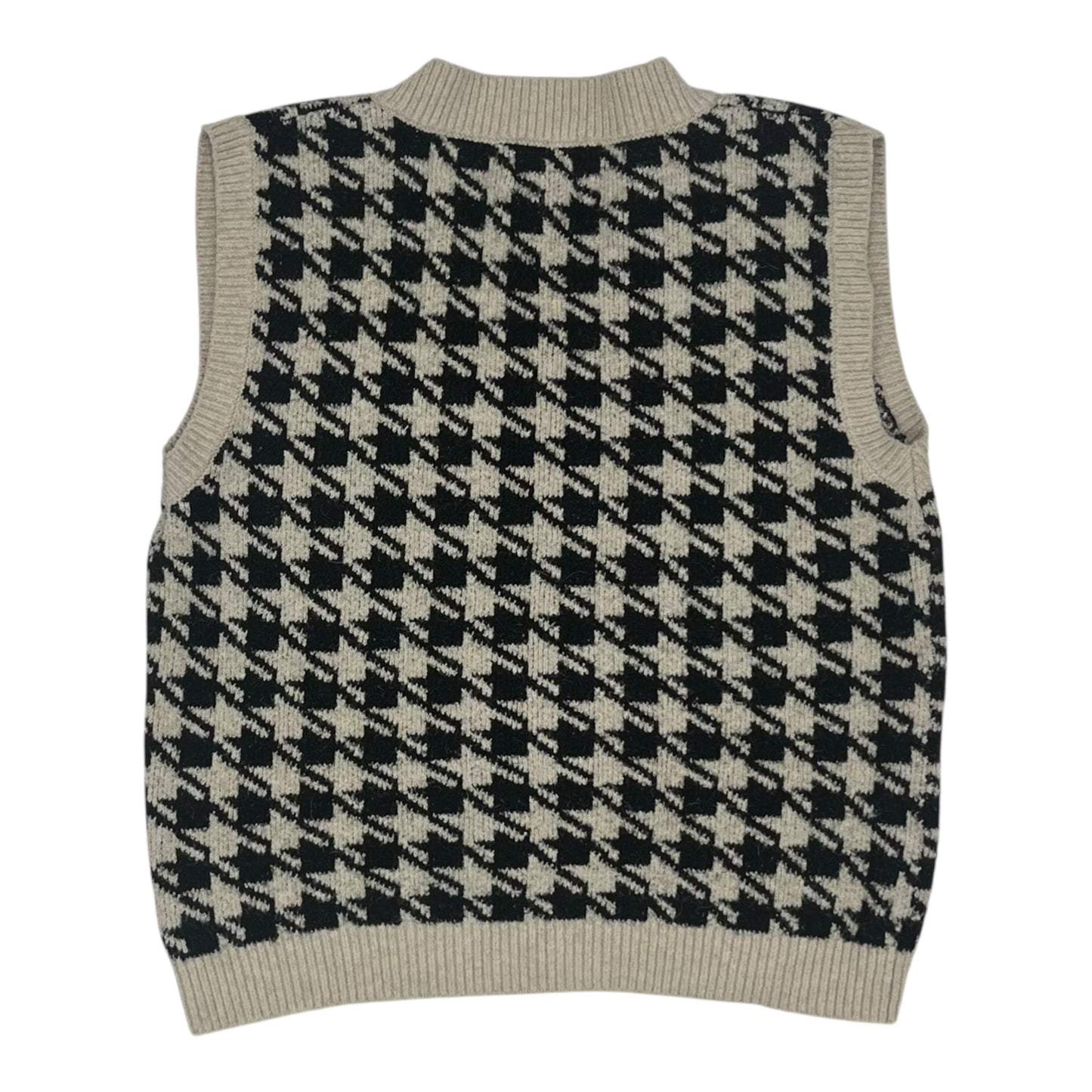 Vest Sweater By Pink Rose In Black & Tan, Size:S
