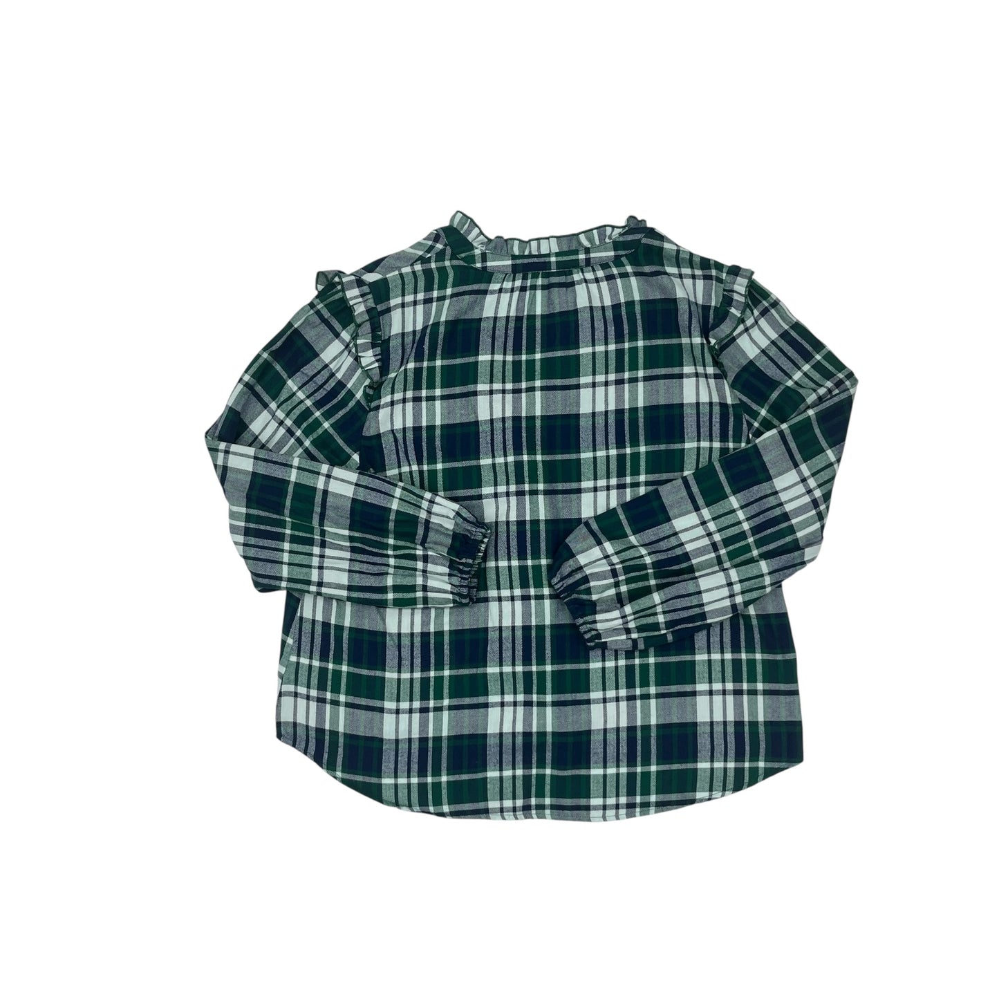 Blouse Designer By Frye In Plaid Pattern, Size:L