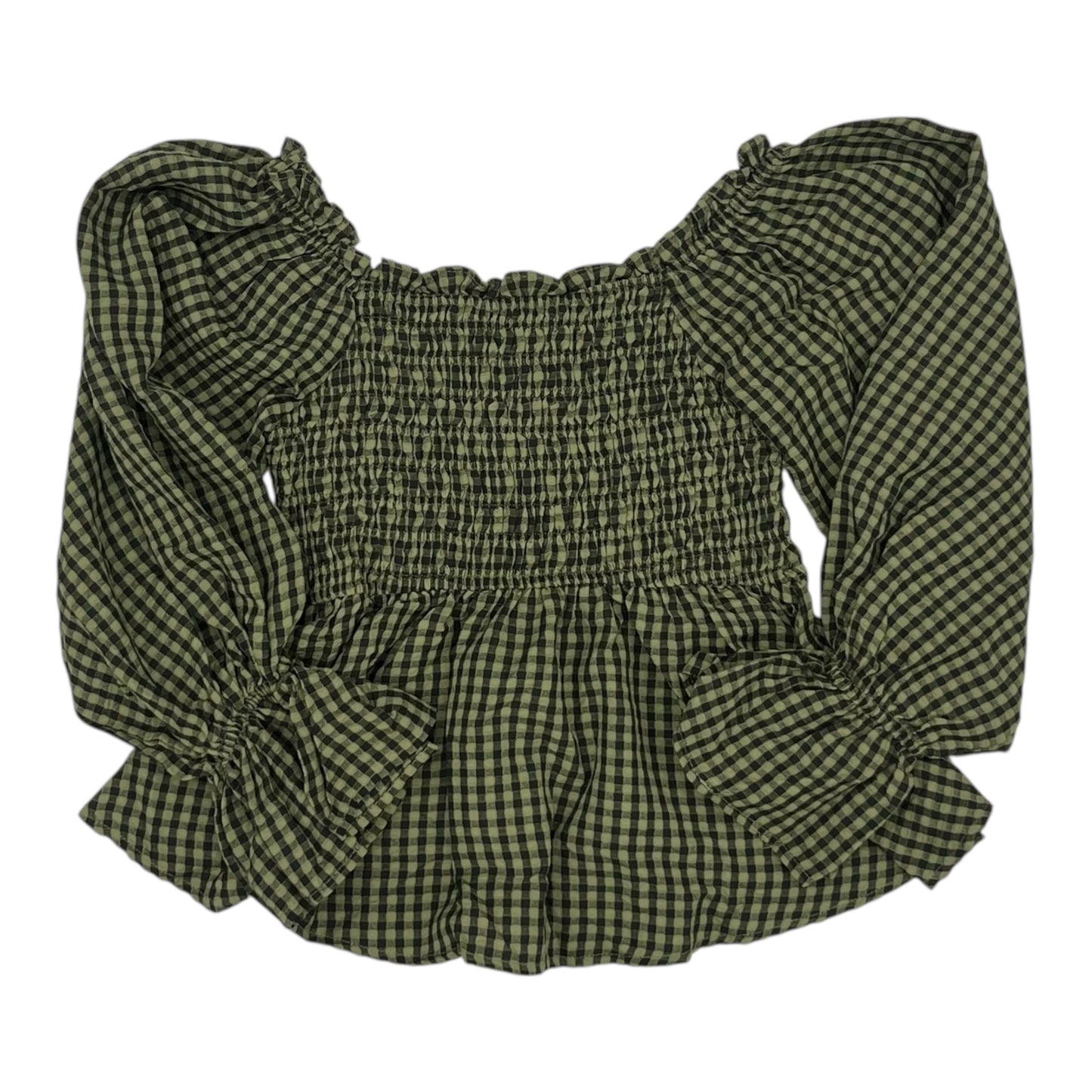 Blouse Ls By Clothes Mentor In Black & Green, Size:S