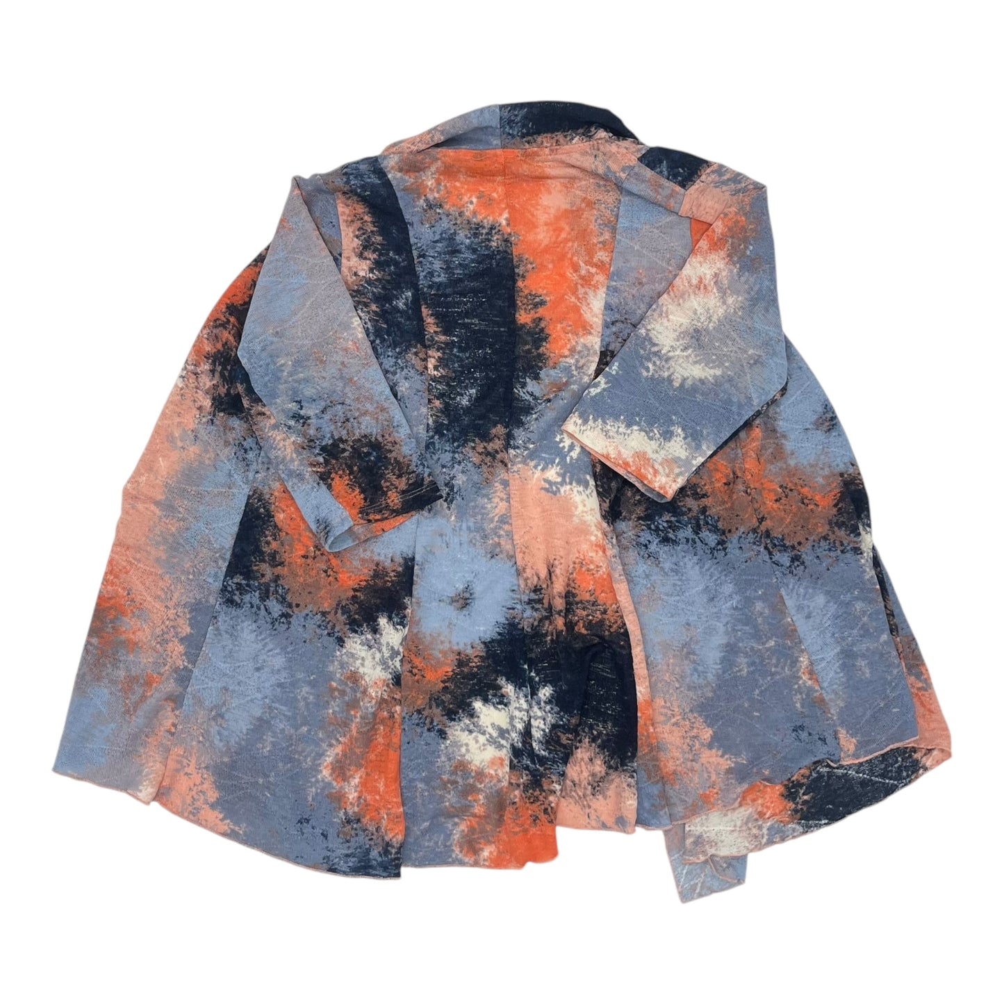 Cardigan By Ali Miles In Blue & Orange, Size:Lp