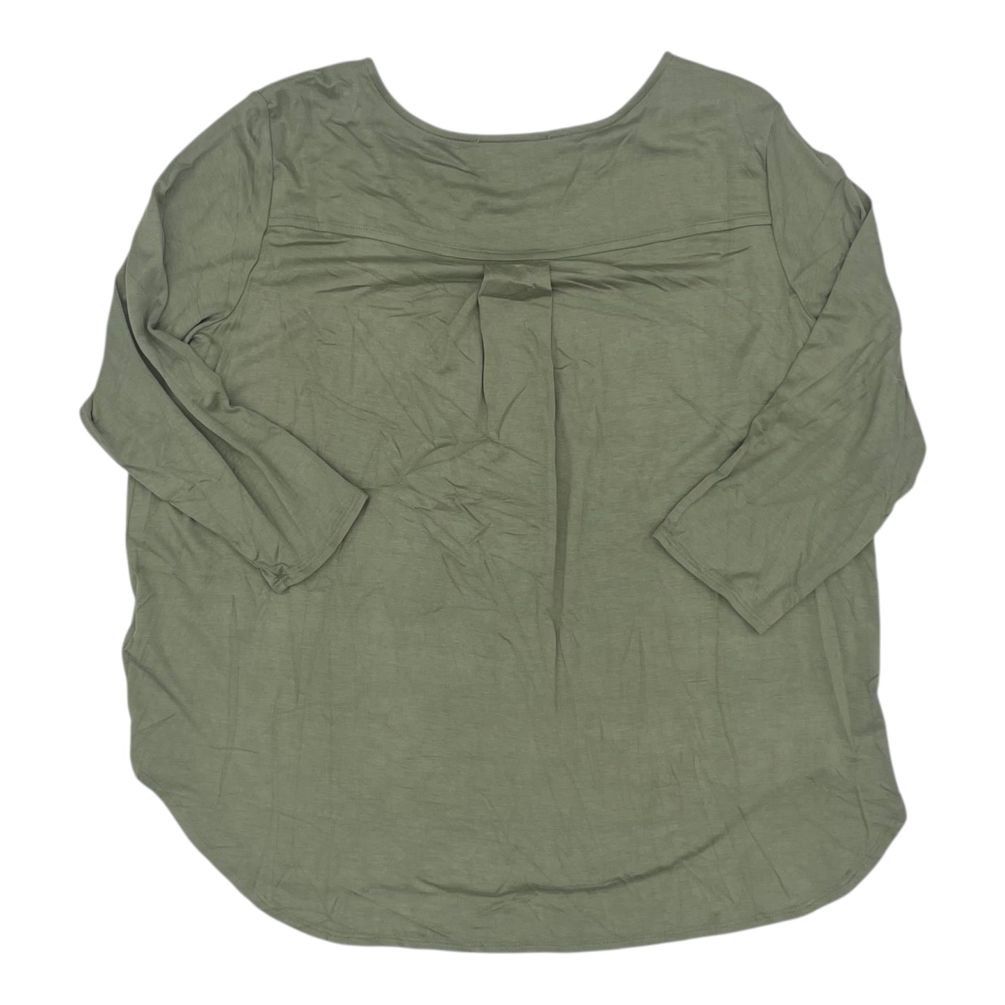 Top 3/4 Sleeve By Philosophy In Green, Size:1X