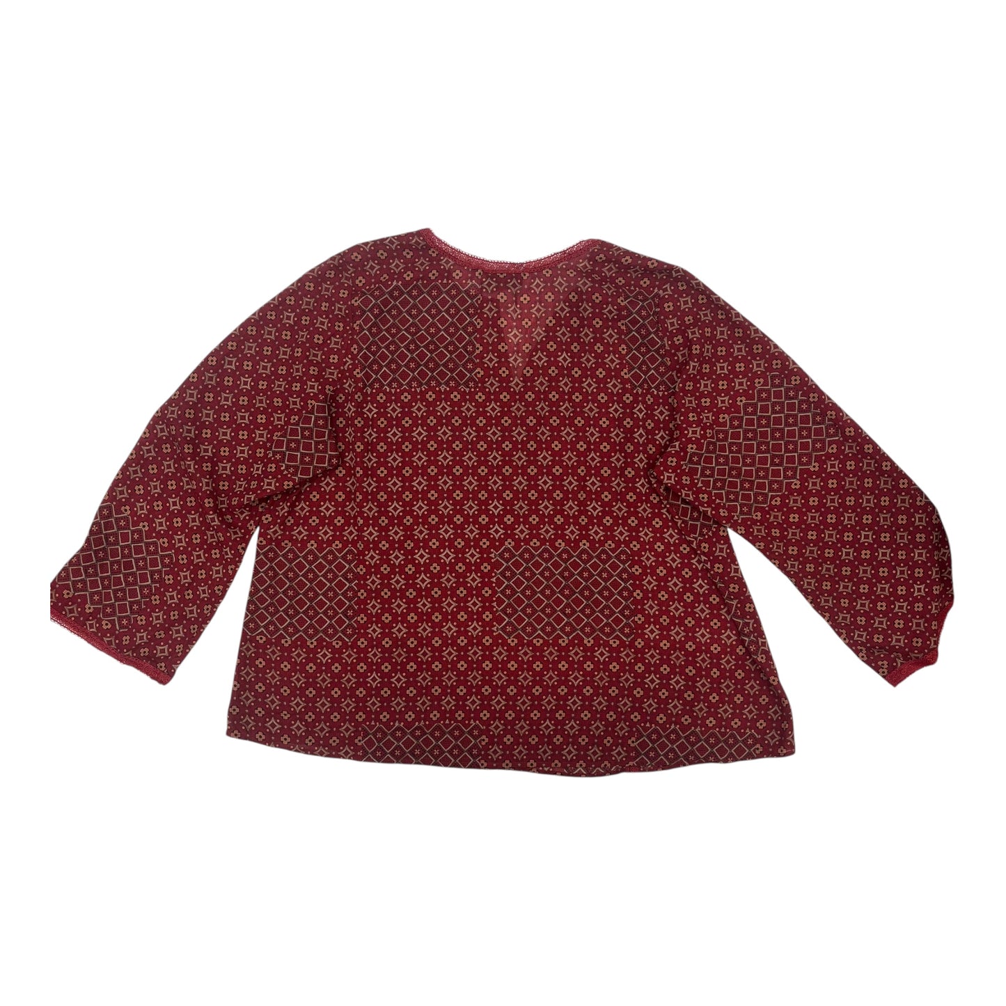 BLOUSE LS by LANE BRYANT In RED, Size: 4X