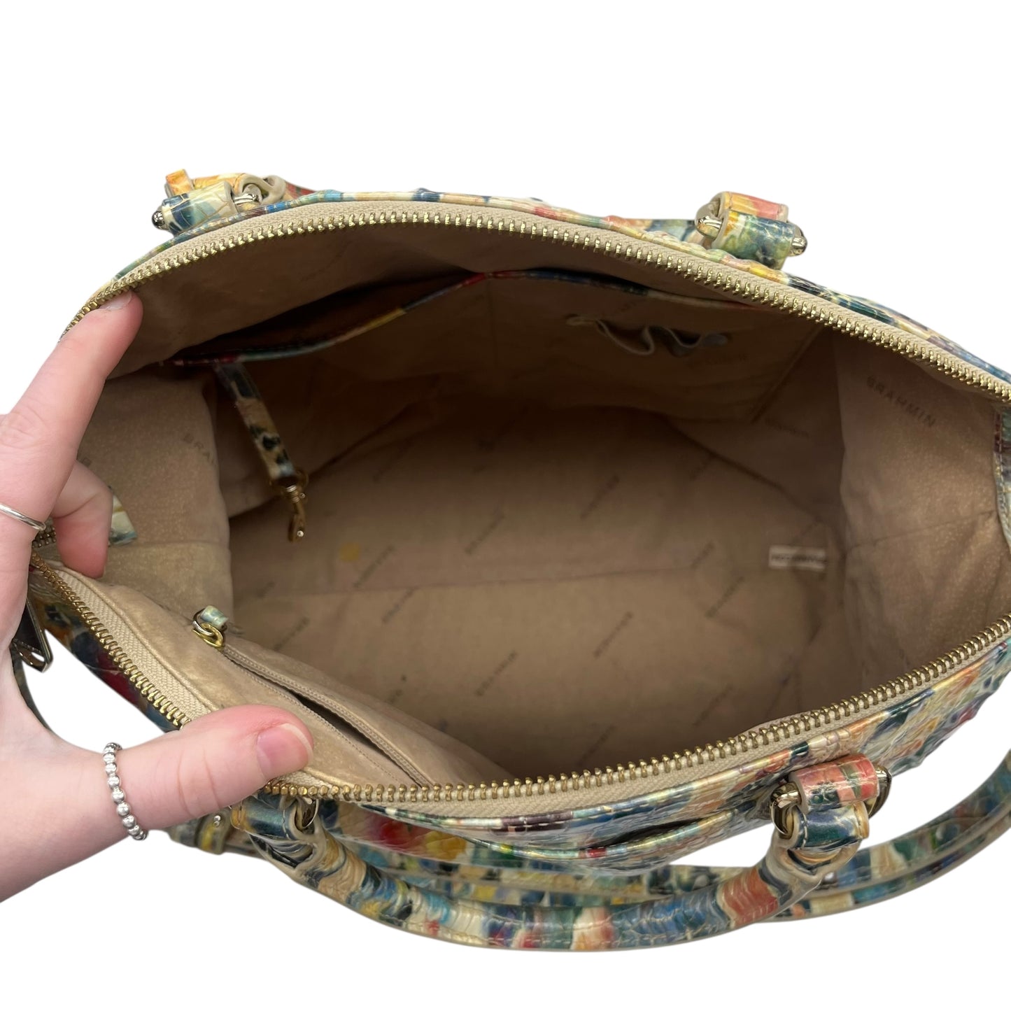 Handbag Designer By Brahmin In Multi, Size:Medium