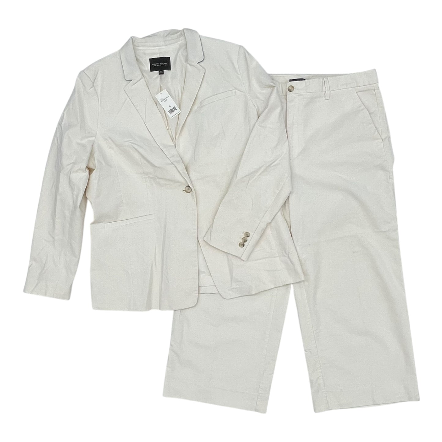 Pants Suit 2Pc By Banana Republic In Cream, Size:16