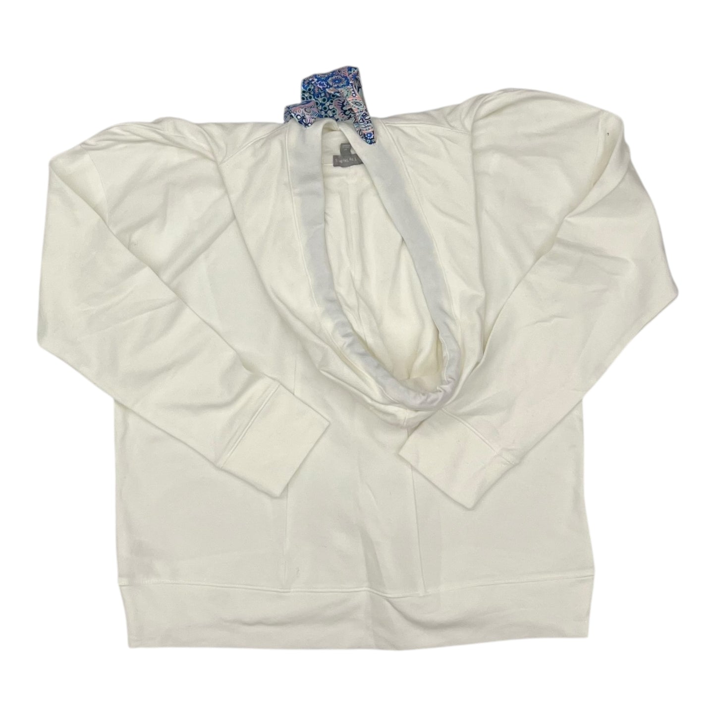 Sweatshirt Hoodie By Talbots In Cream, Size:M