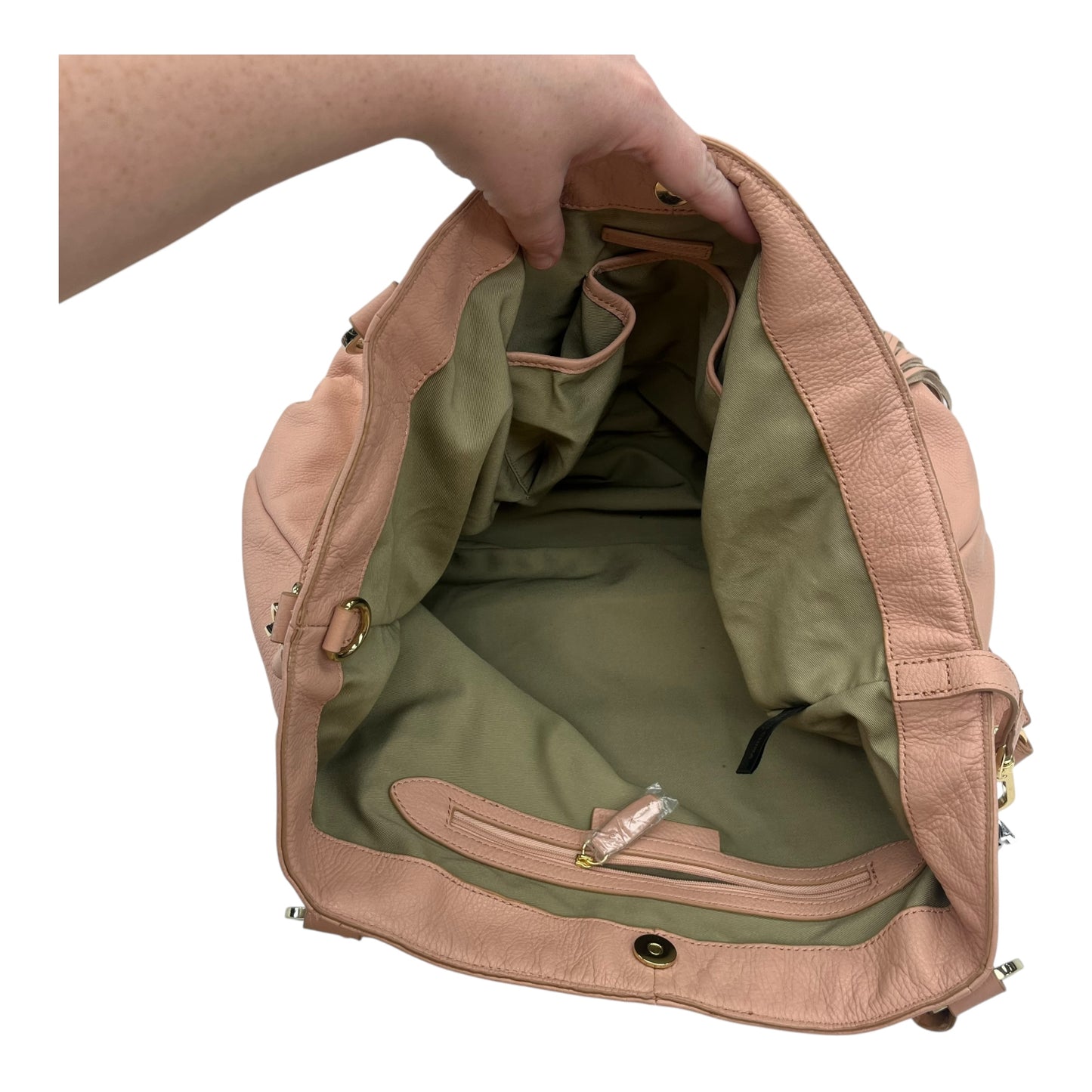 Handbag Leather By Clothes Mentor In Pink, Size:Large