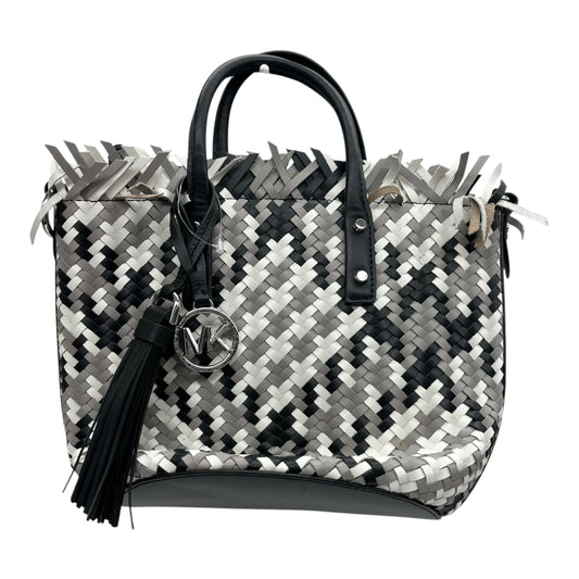 Crossbody Designer By Michael Kors In Black & Cream, Size:Medium