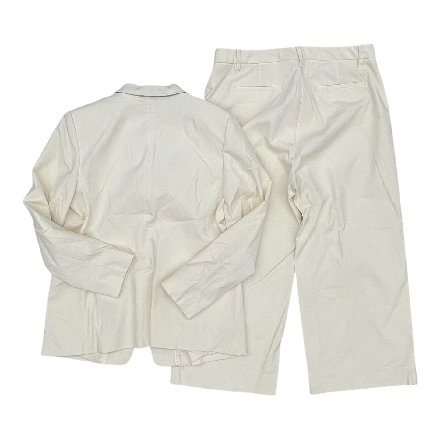 Pants Suit 2Pc By Banana Republic In Cream, Size:16