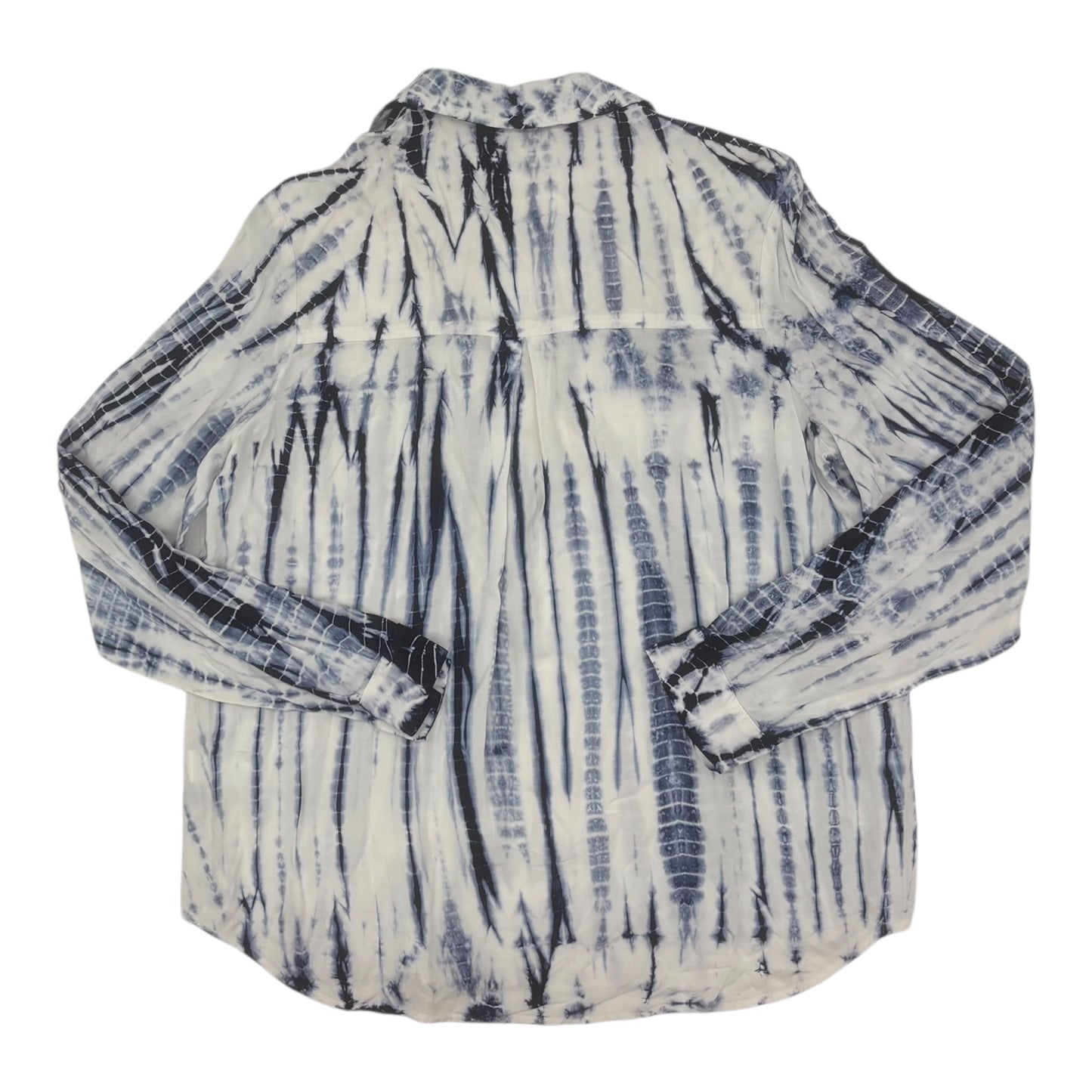 BLOUSE LS by CLOTHES MENTOR In TIE DYE PRINT, Size: S