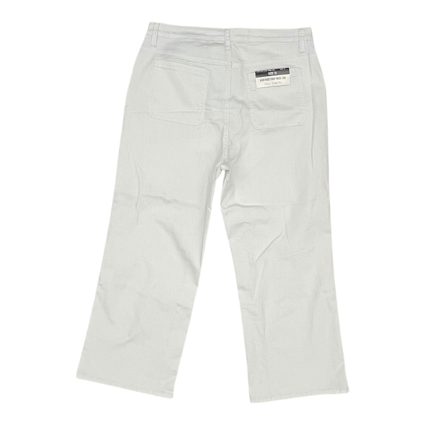 Jeans Wide Leg By Clothes Mentor In White Denim, Size:12