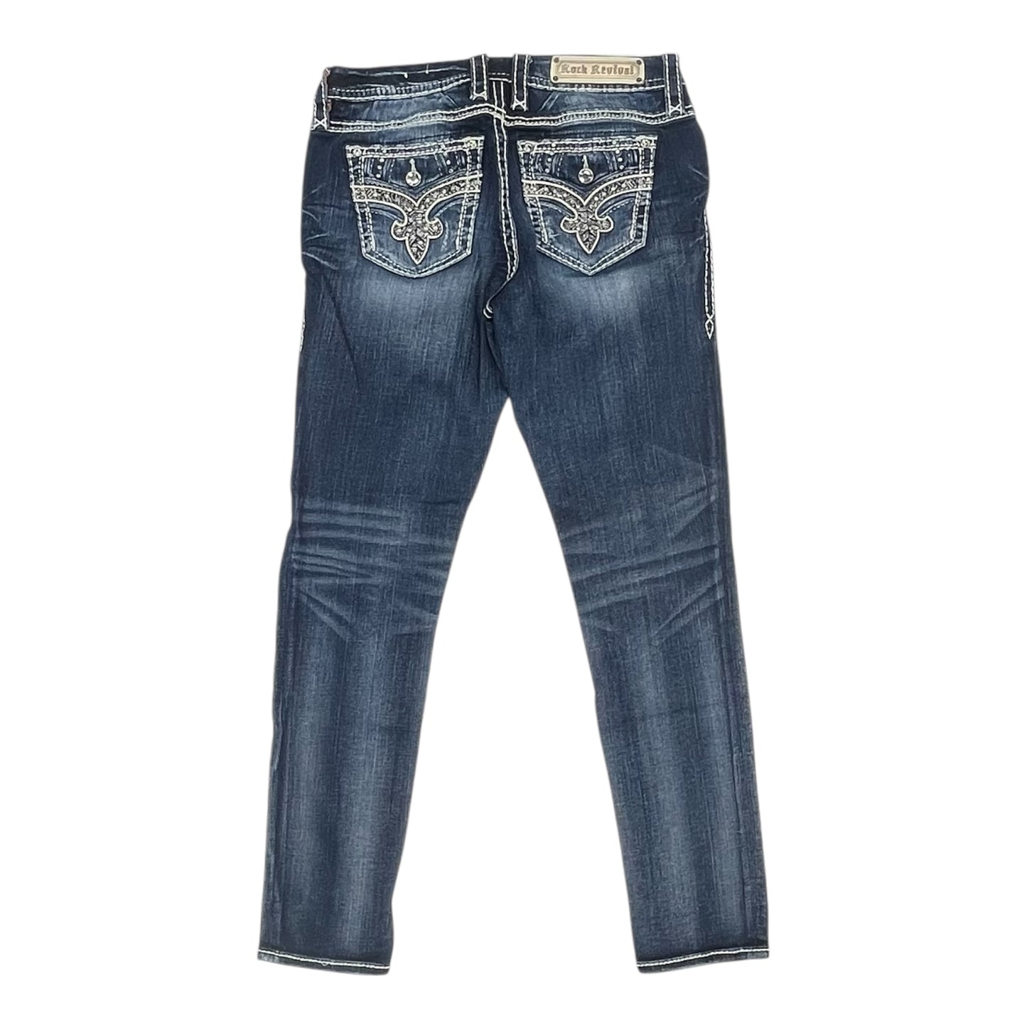 Jeans Skinny By Rock Revival In Blue Denim, Size:6