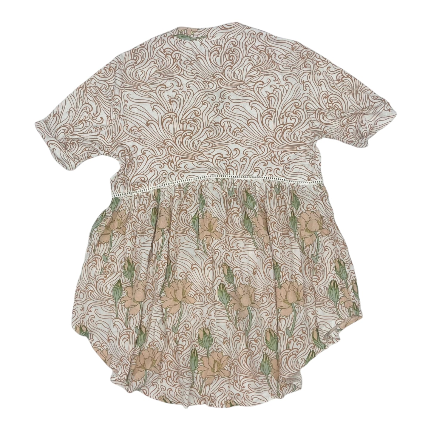 Tunic Ss By Anthropologie In Tan & White, Size:Xs
