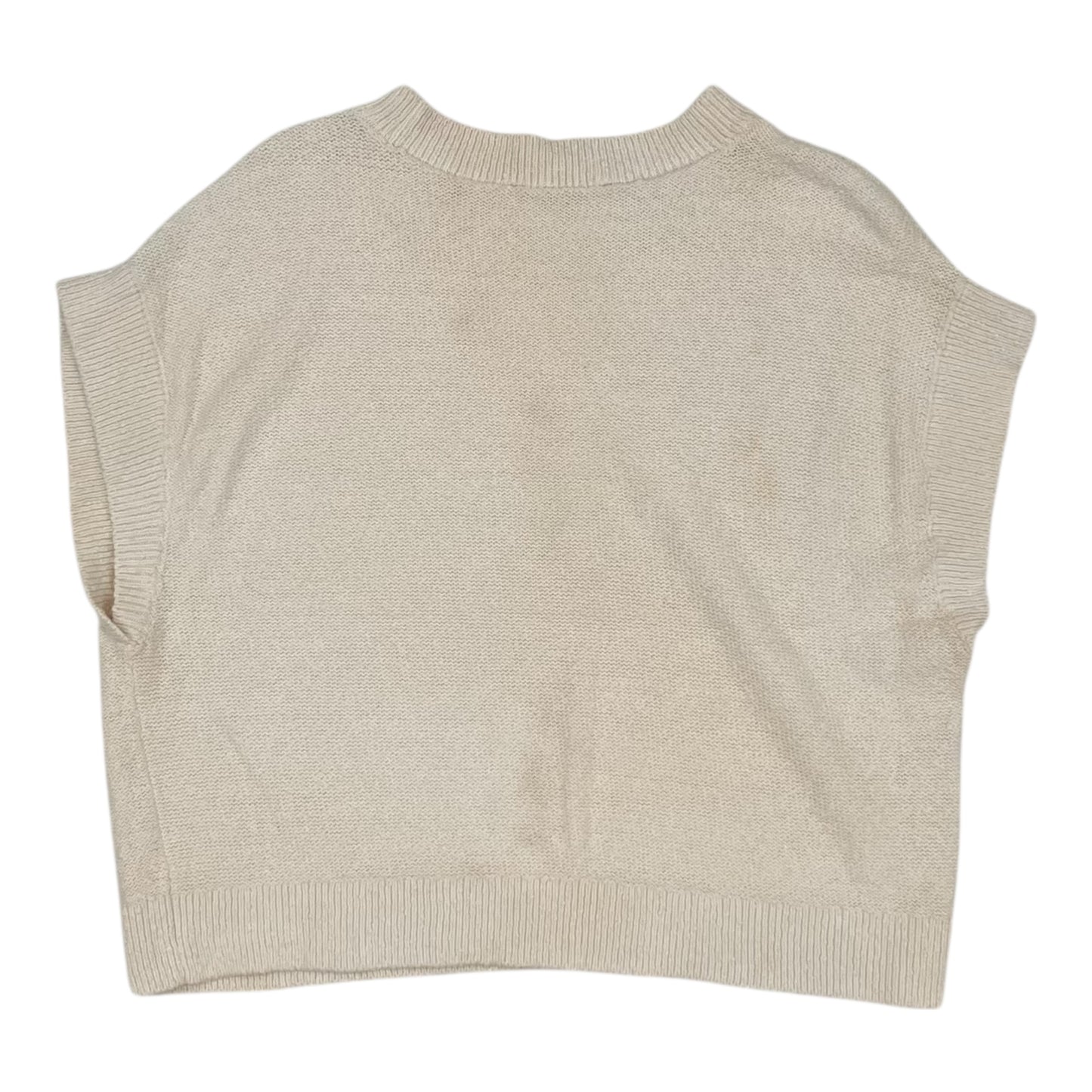 Vest Sweater By Loft In Cream, Size:L