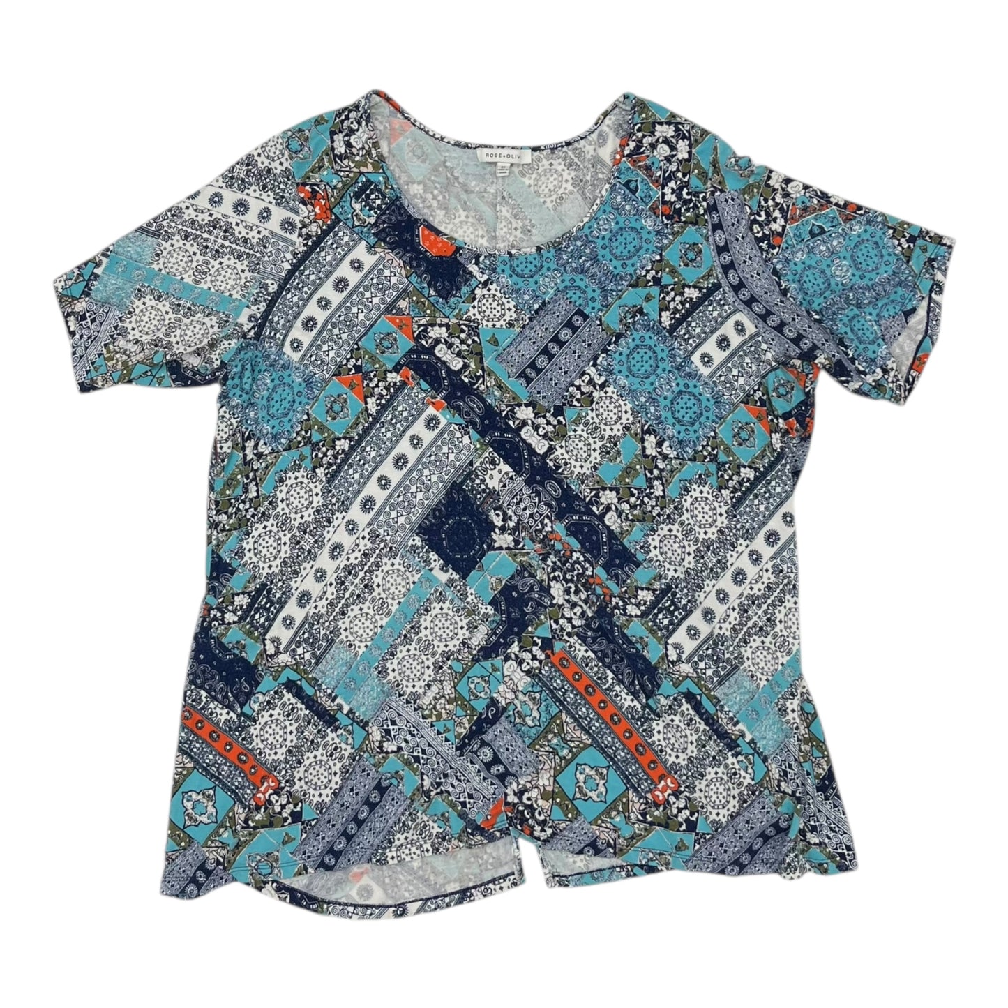 Top Ss By Rose And Olive In Blue & White, Size:2X