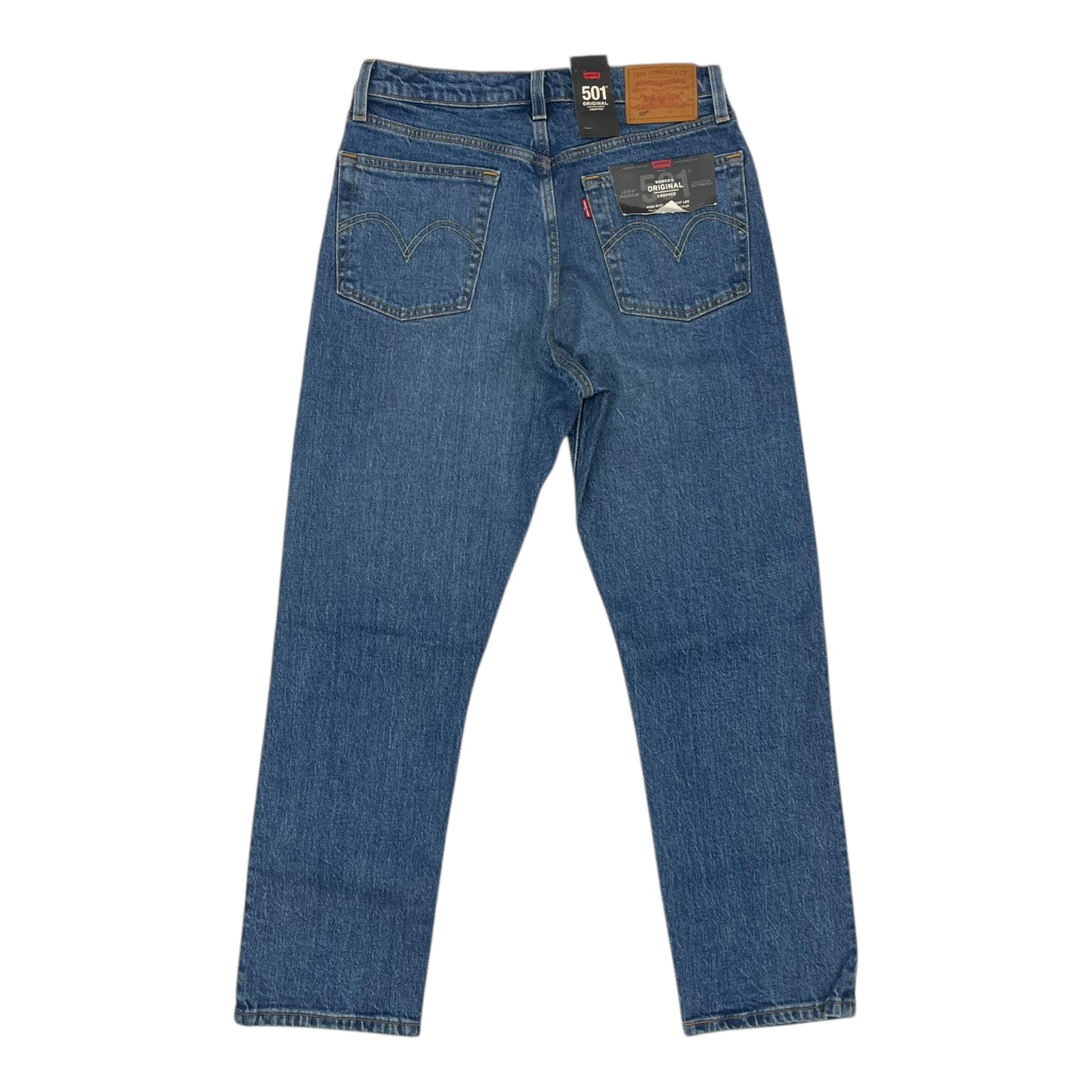 Jeans Straight By Levis In Blue Denim, Size:2