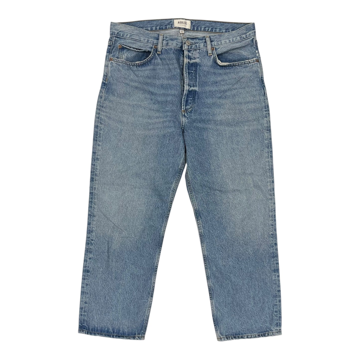 Jeans Straight By Agolde In Blue Denim, Size:10