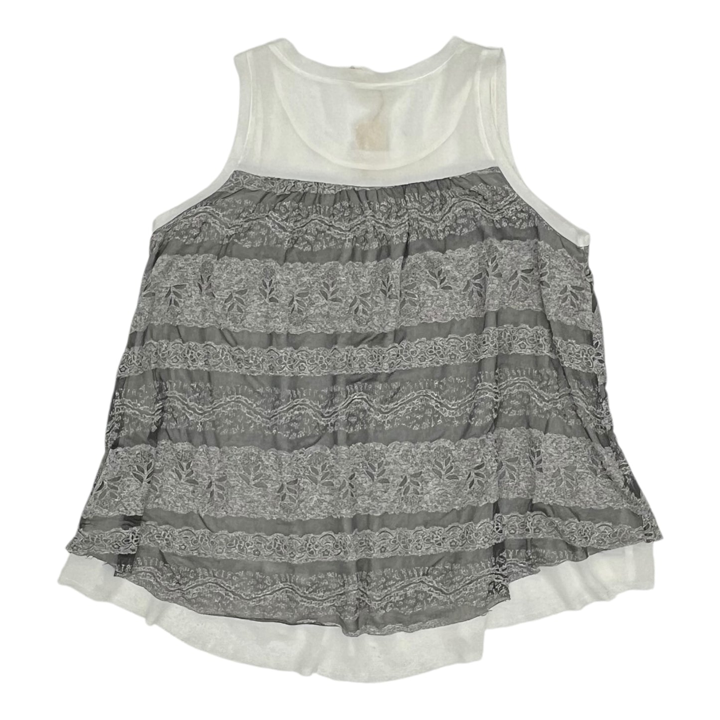 Blouse Sleeveless By Mystree In Grey & White, Size:L