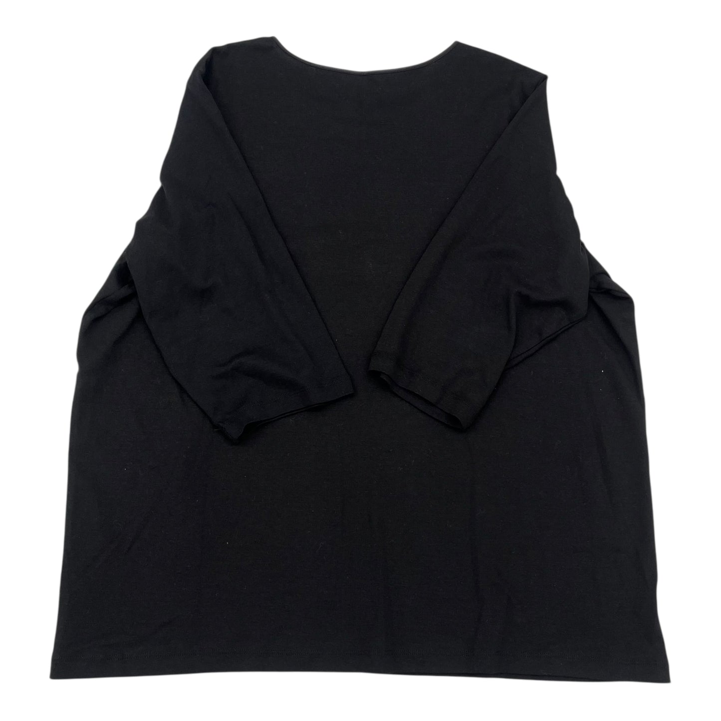 Top 3/4 Sleeve Basic By Cj Banks In Black, Size:3X