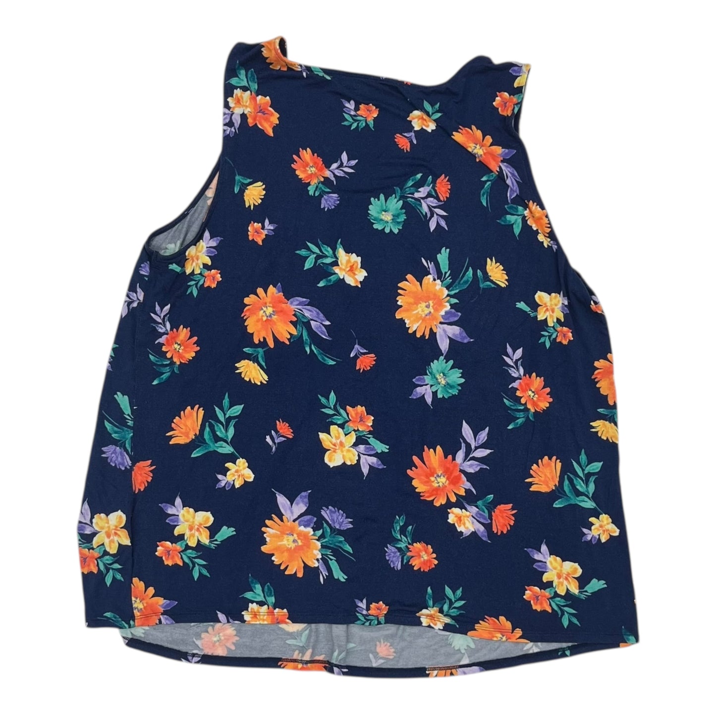 Top Sleeveless By Croft And Barrow In Blue, Size:1X