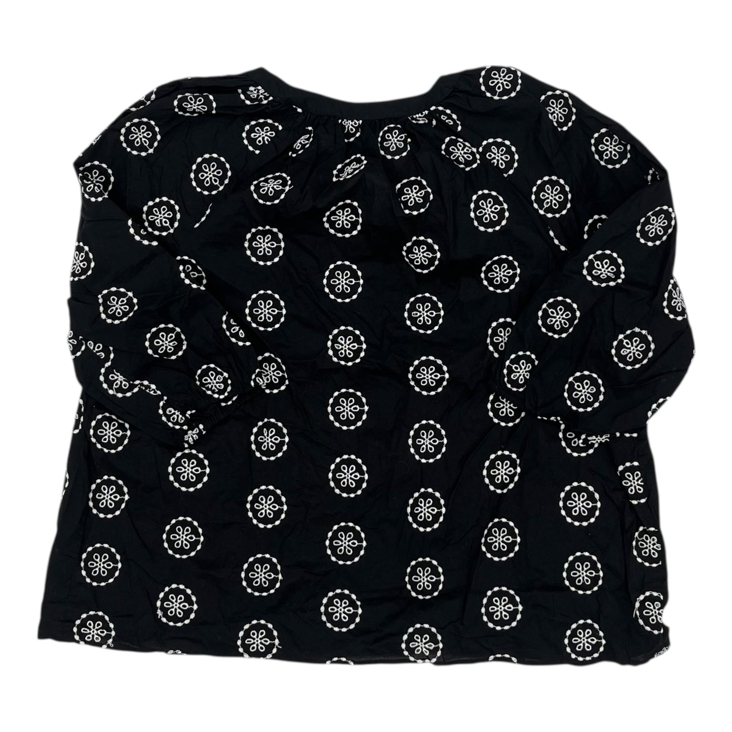 Blouse 3/4 Sleeve By Clothes Mentor In Black, Size:3X