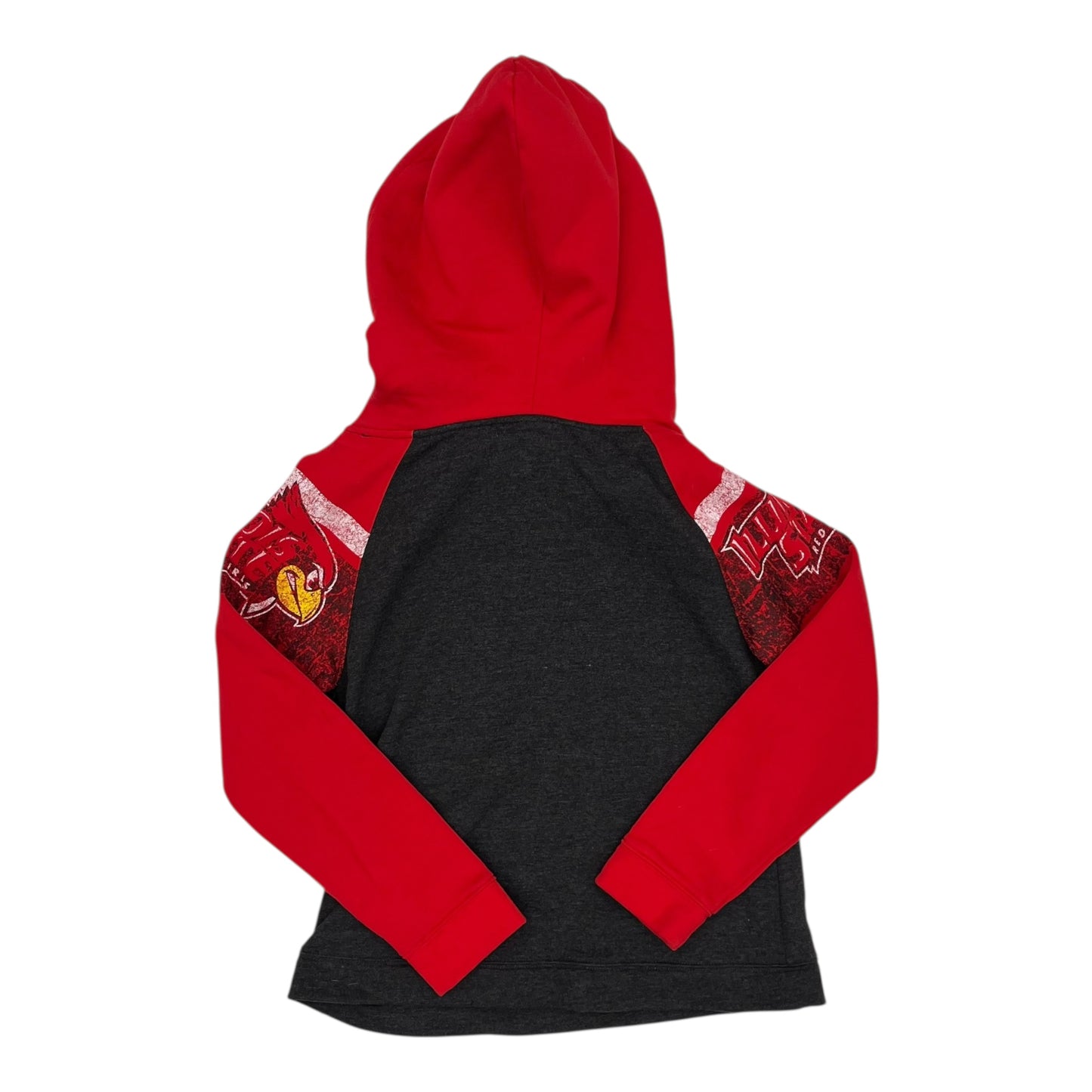 Sweatshirt Hoodie By Clothes Mentor In Grey & Red, Size:M