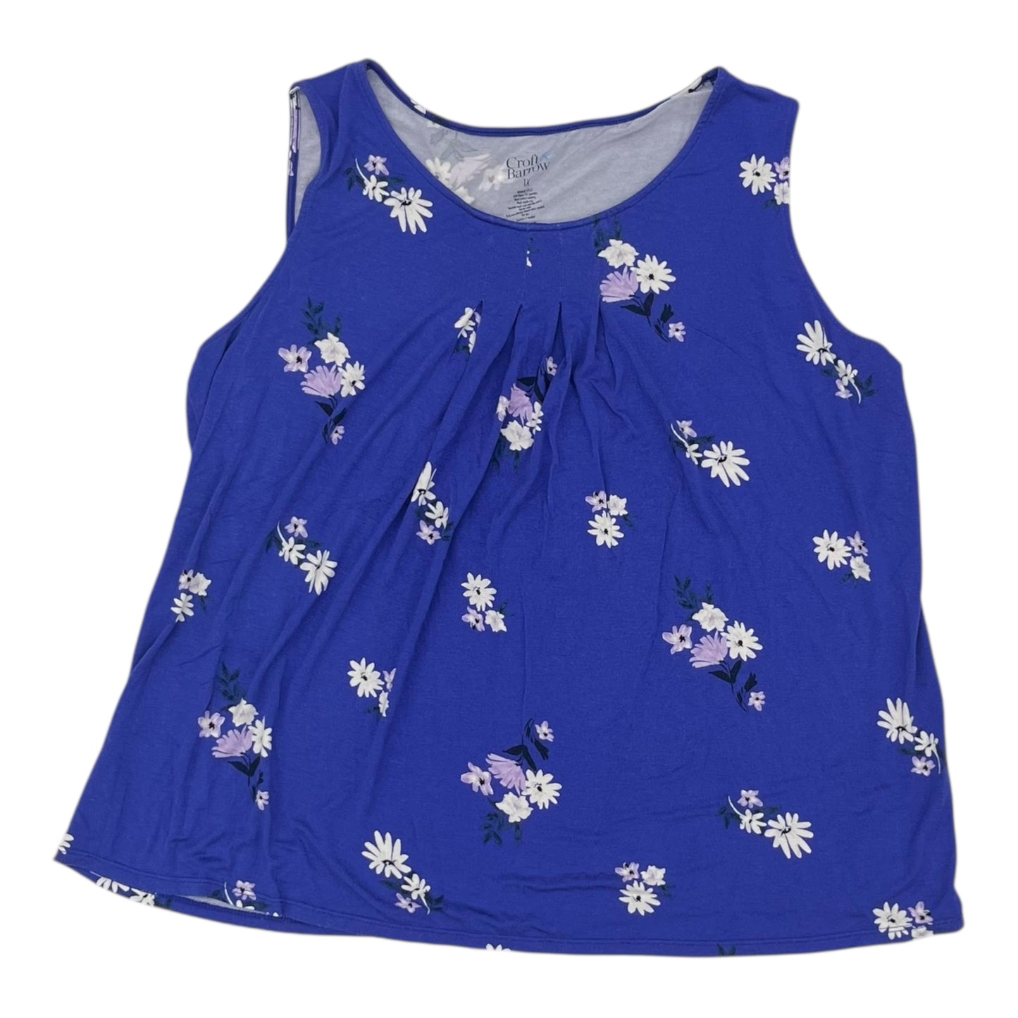 Top Sleeveless By Croft And Barrow In Blue, Size:1X