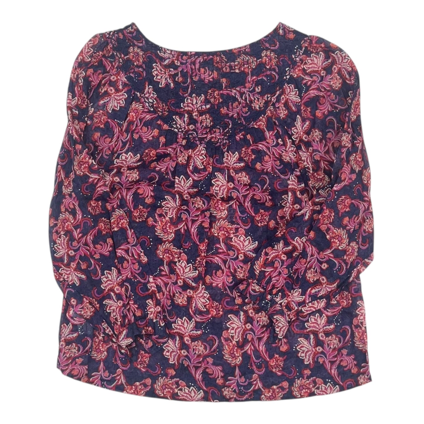 Blouse Ls By Beachlunchlounge In Blue & Red, Size:S