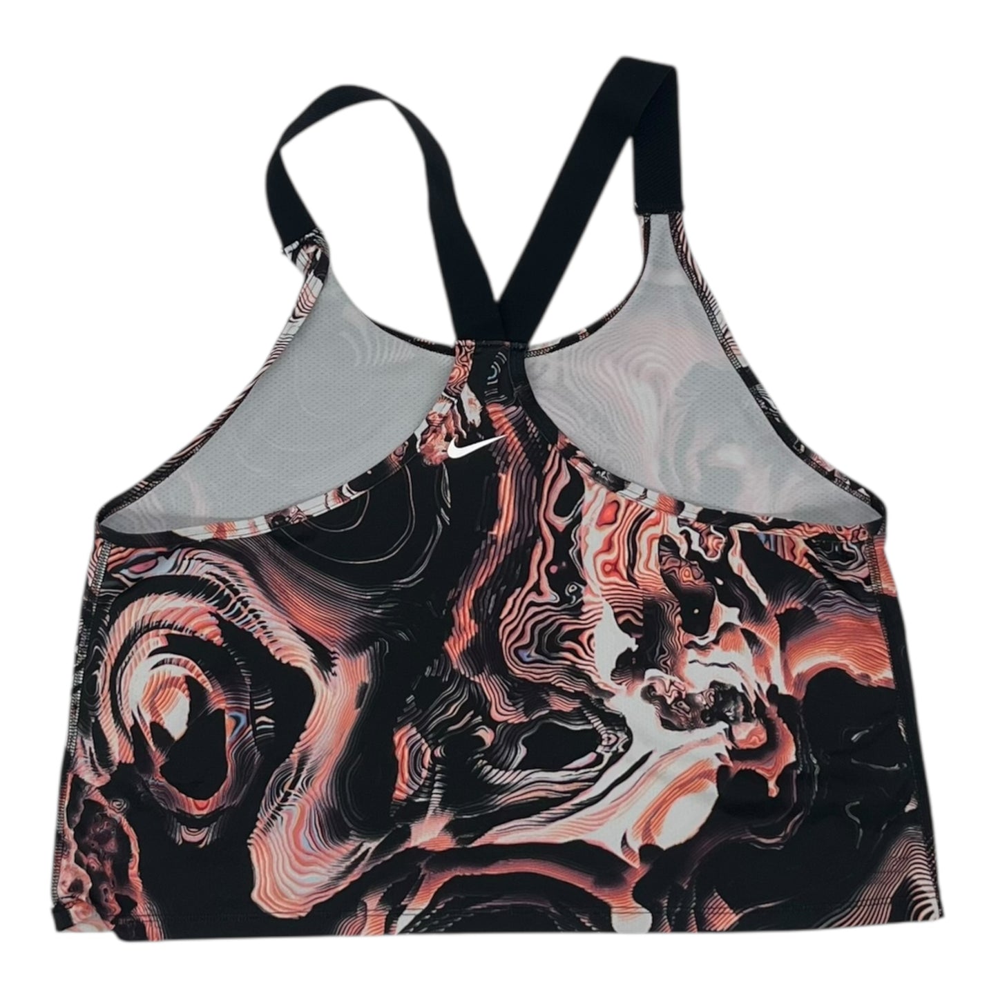 Athletic Tank Top By Nike In Black & Orange, Size:M