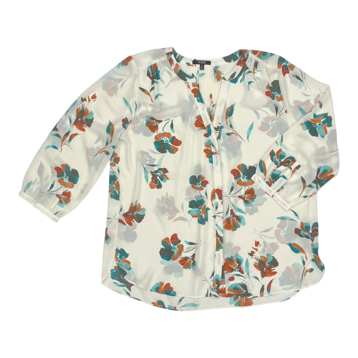 Blouse 3/4 Sleeve By Not Your Daughters Jeans In Cream, Size:M