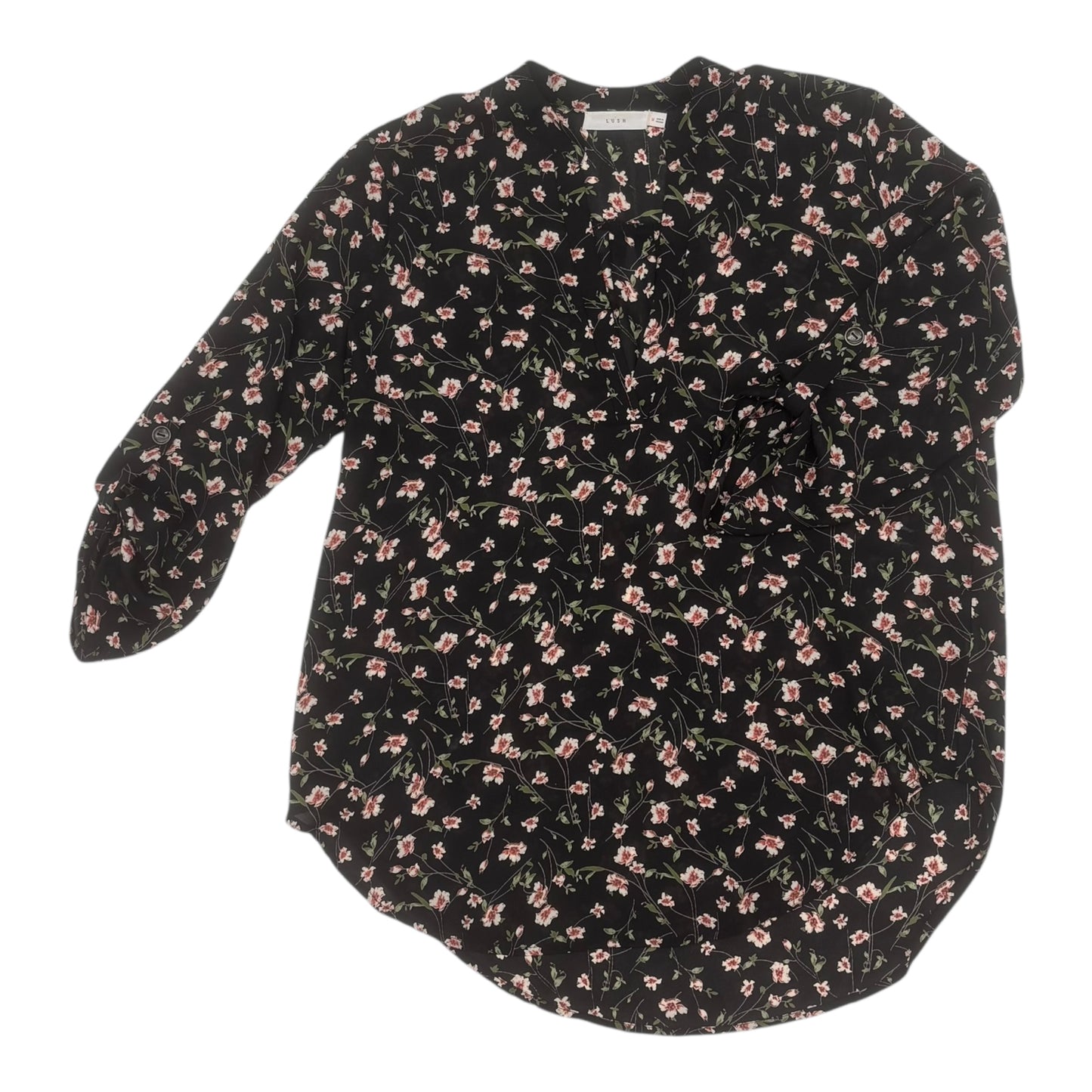 BLOUSE 3/4 SLEEVE by LUSH In FLORAL PRINT, Size: M