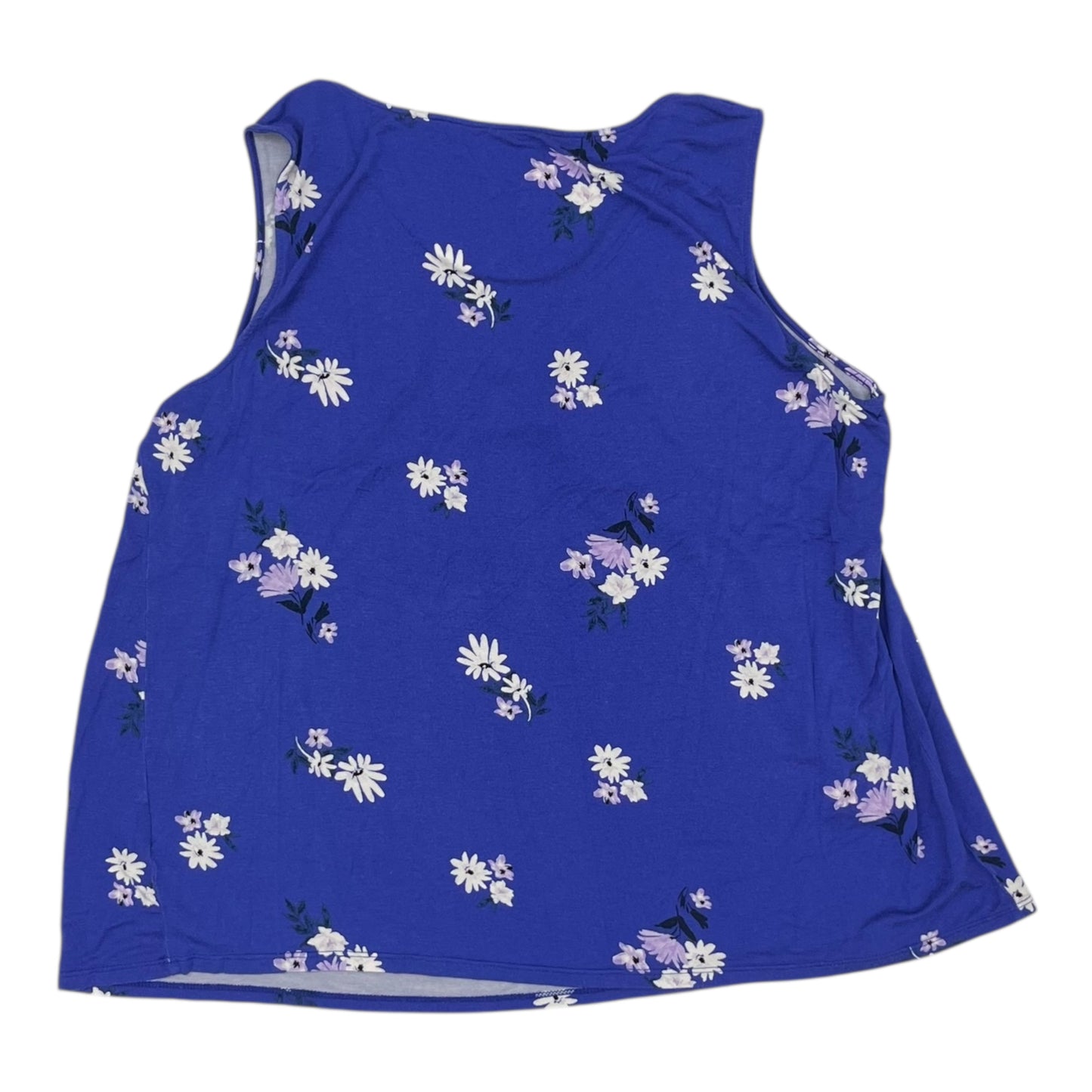 Top Sleeveless By Croft And Barrow In Blue, Size:1X