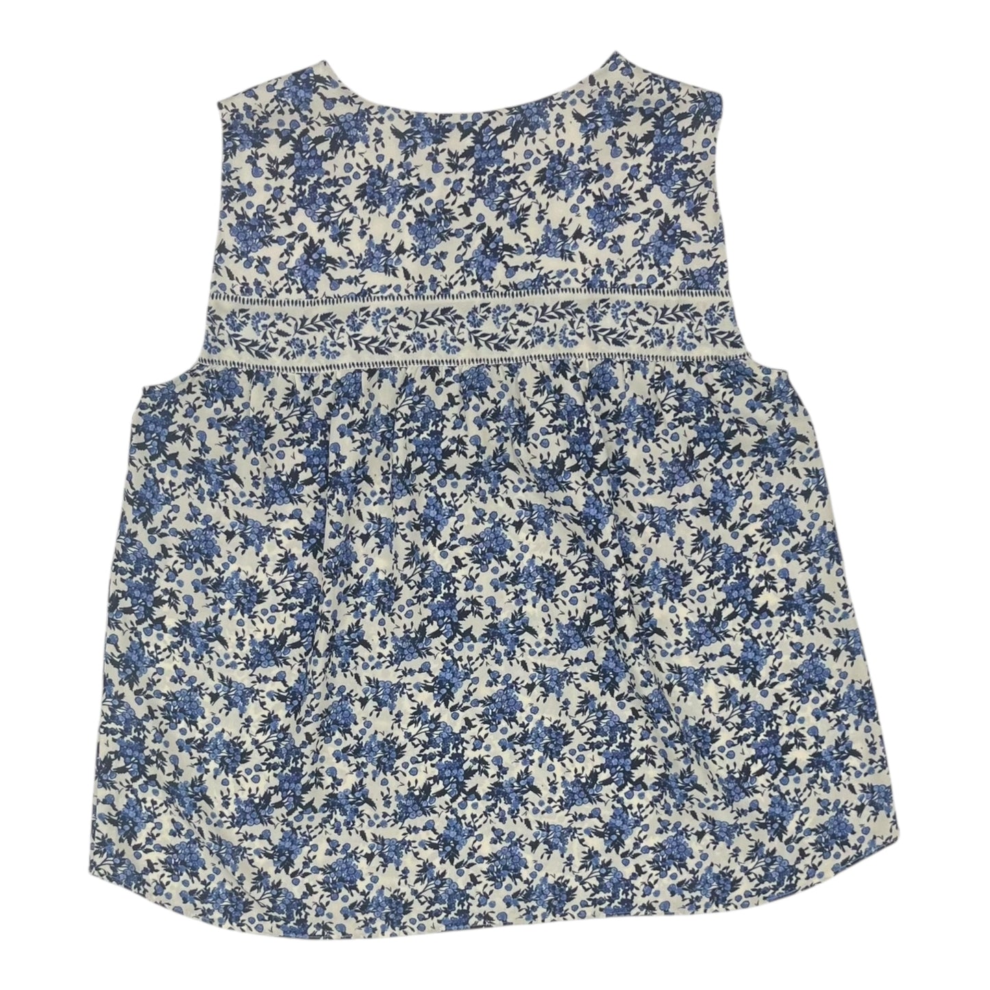 Blouse Sleeveless By Clothes Mentor In Blue & White, Size:M