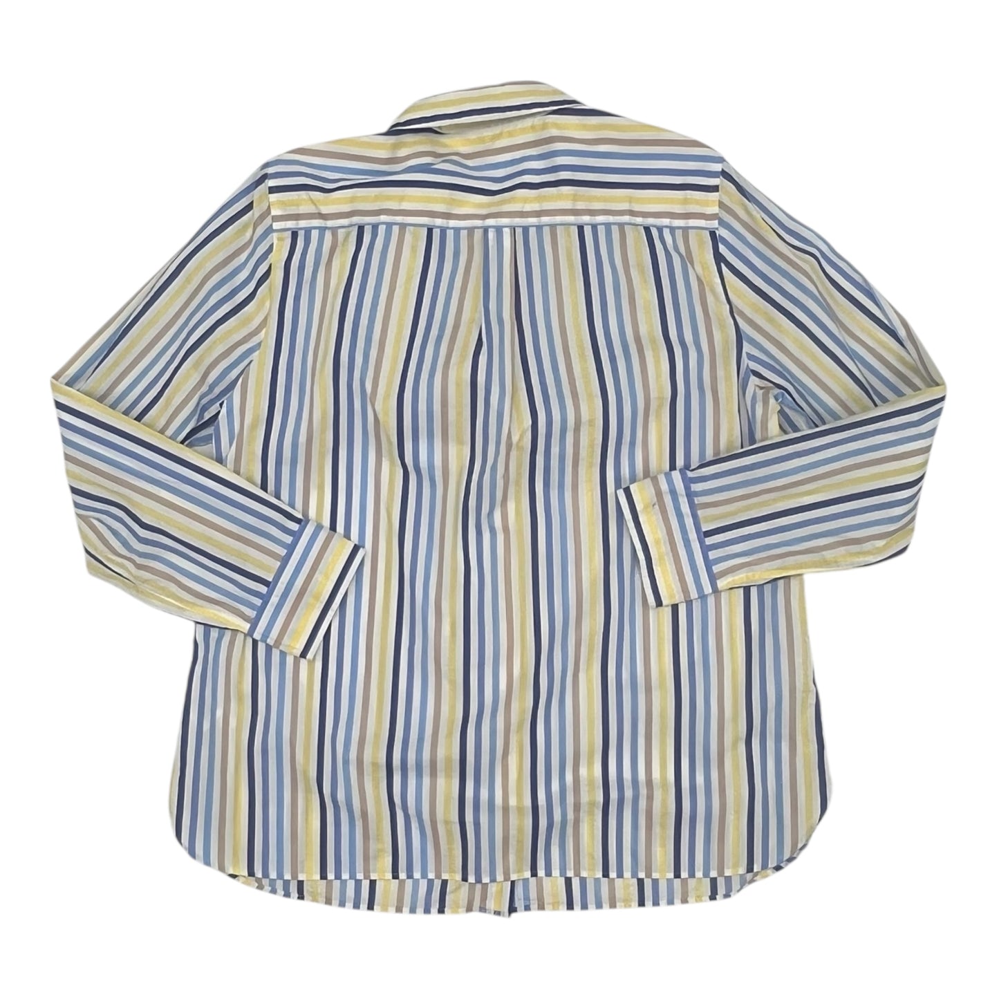 Blouse Ls By Talbots In Striped Pattern, Size:L