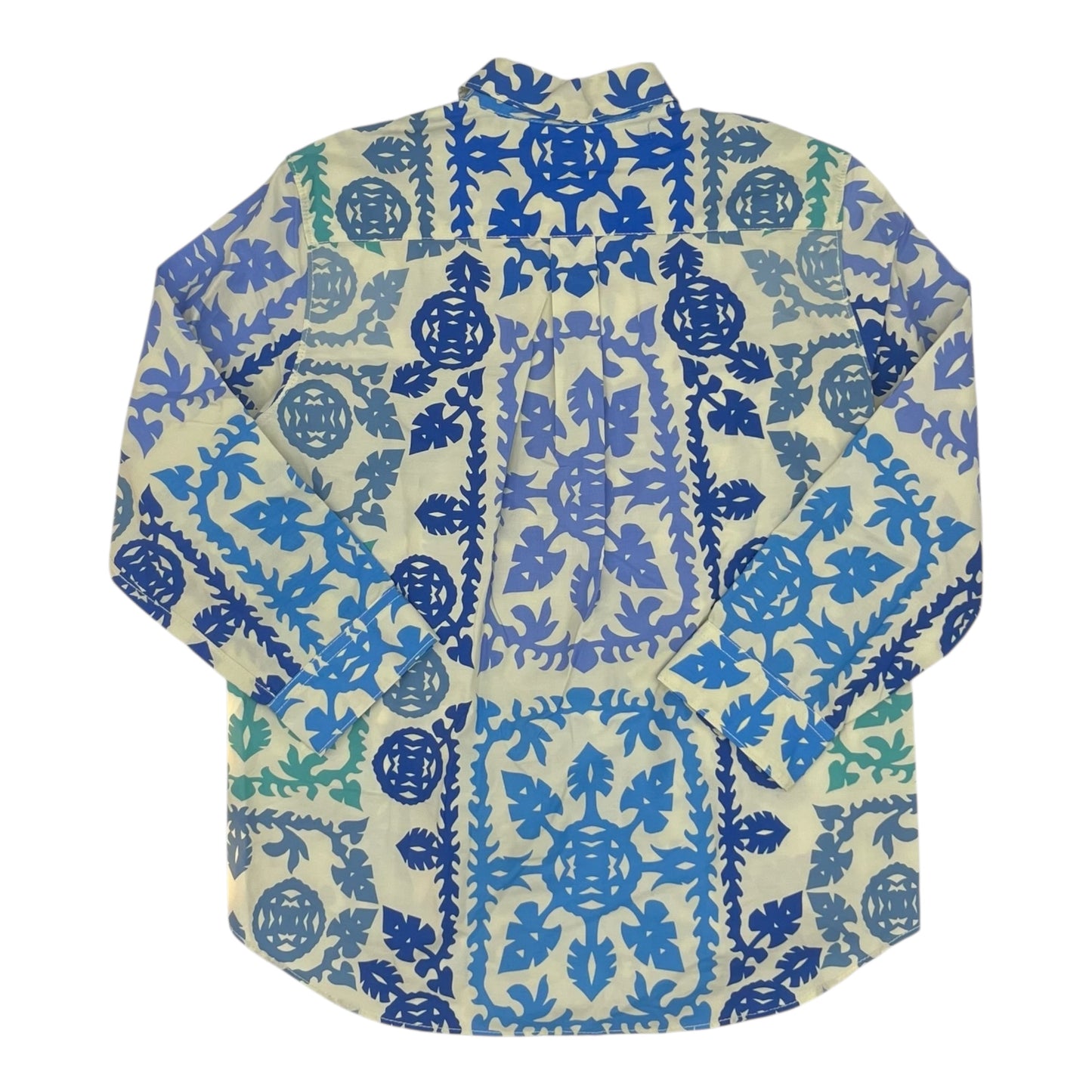 Blouse Ls By Zara In Blue & White, Size:S