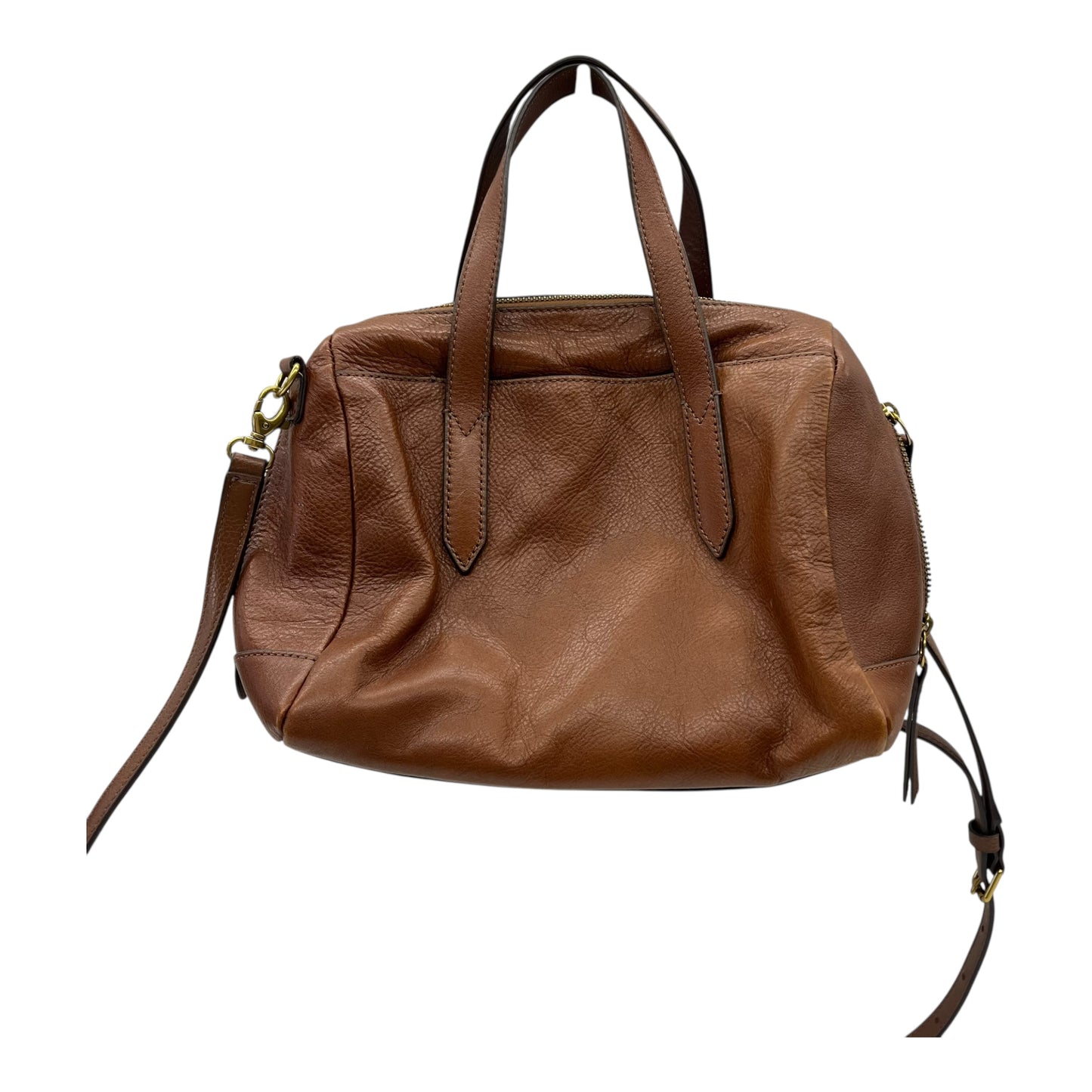 Handbag Leather By Fossil In Brown, Size:Medium