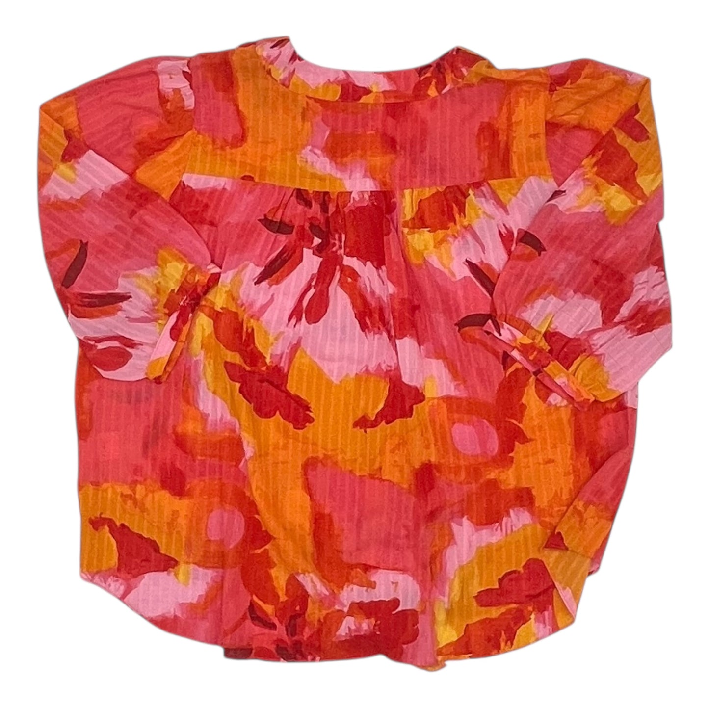 Blouse 3/4 Sleeve By Rose And Olive In Orange & Pink, Size:Xl
