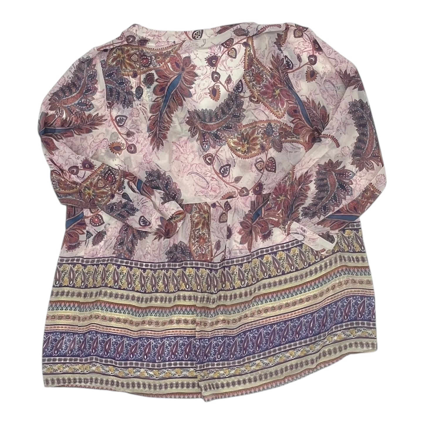 Blouse Ls By Dr2 In Paisley Print, Size:1X